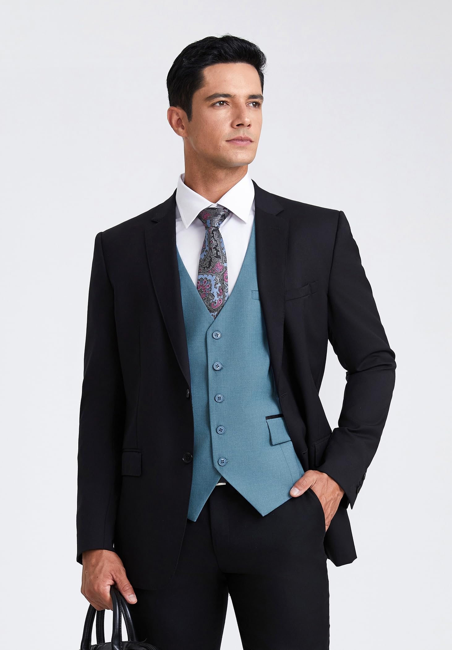 Gilet Costume Homme Bleu-L D