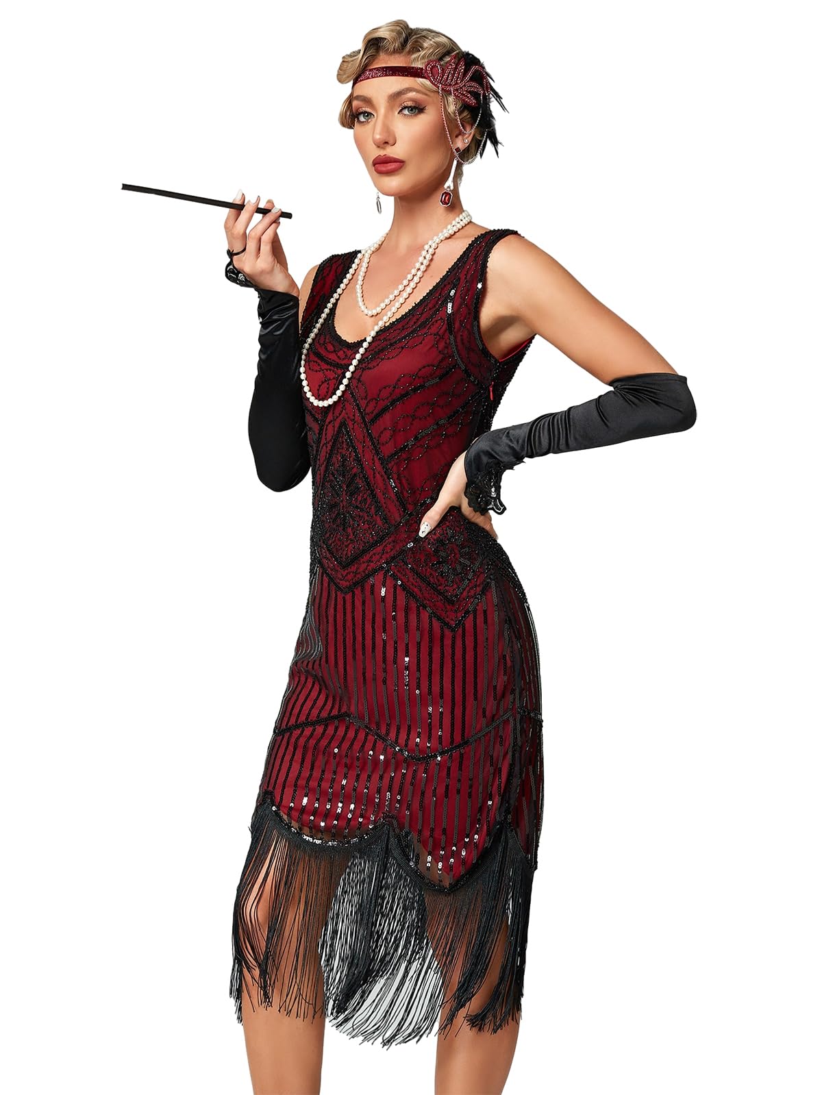 Robe Gatsby Femme Bourgogne Noir A