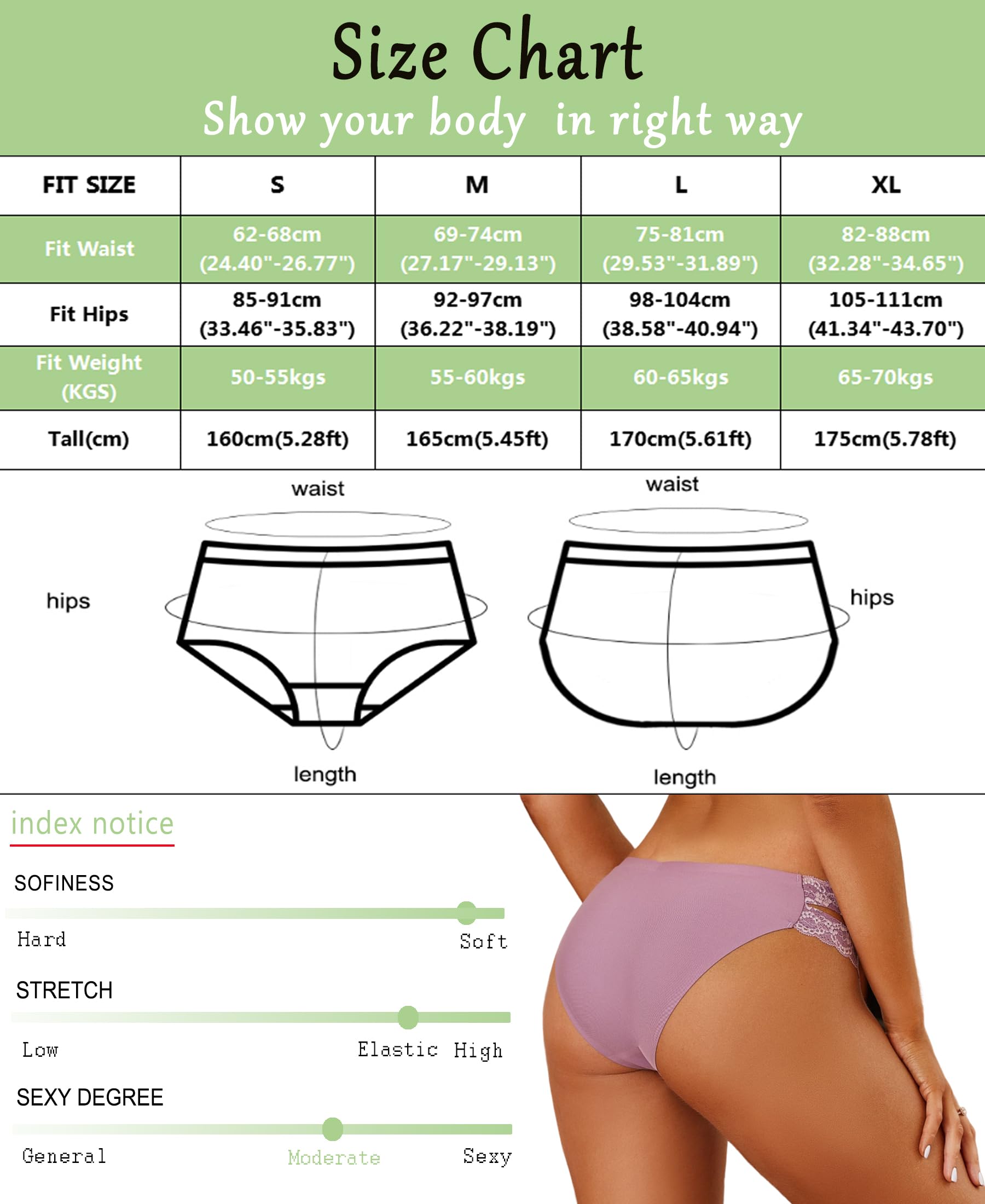 Culotte Sans Couture Lot de 6 Mélangées-2 D