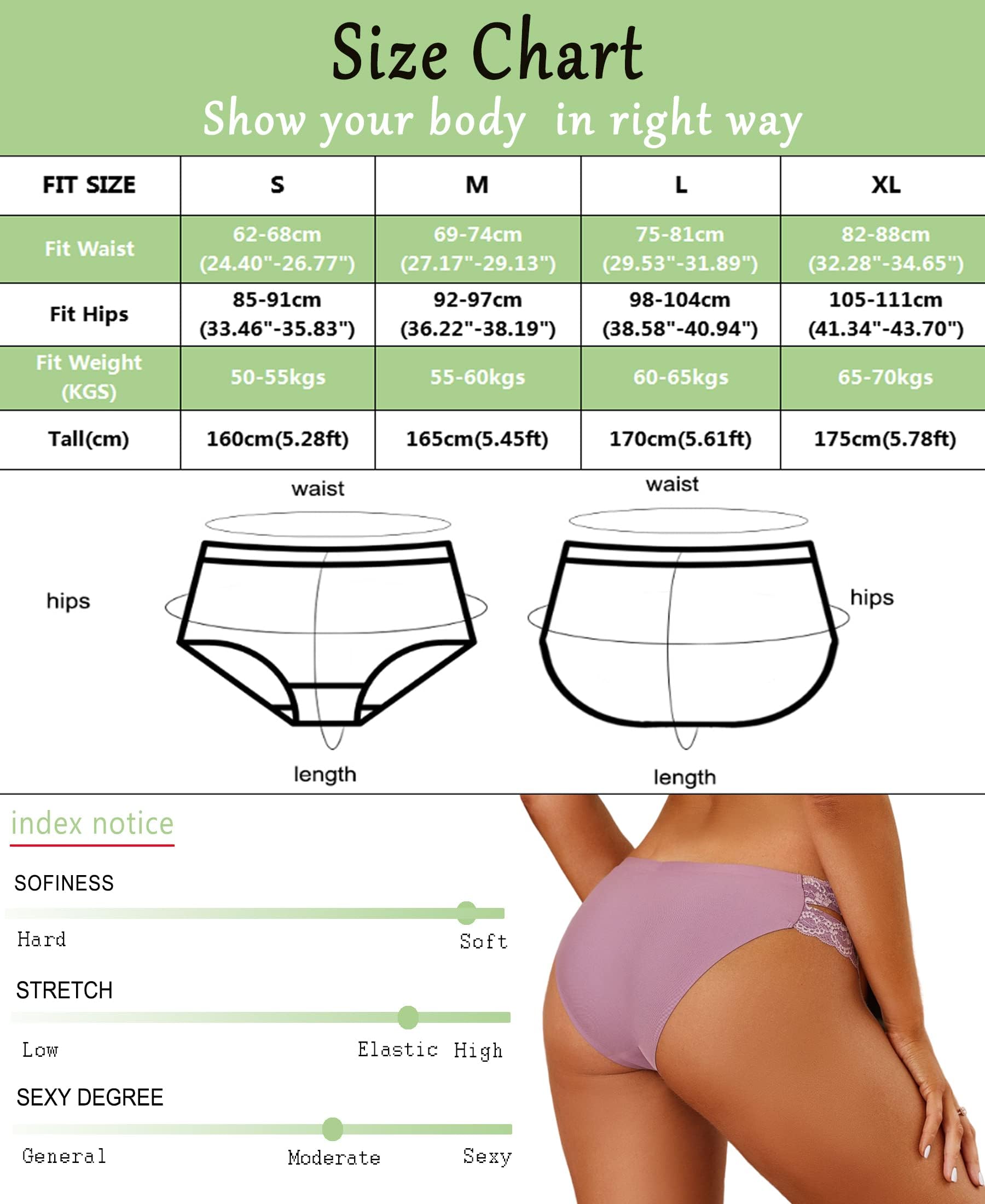 Culotte Sans Couture Lot de 6 Mélangées 3 Noir D