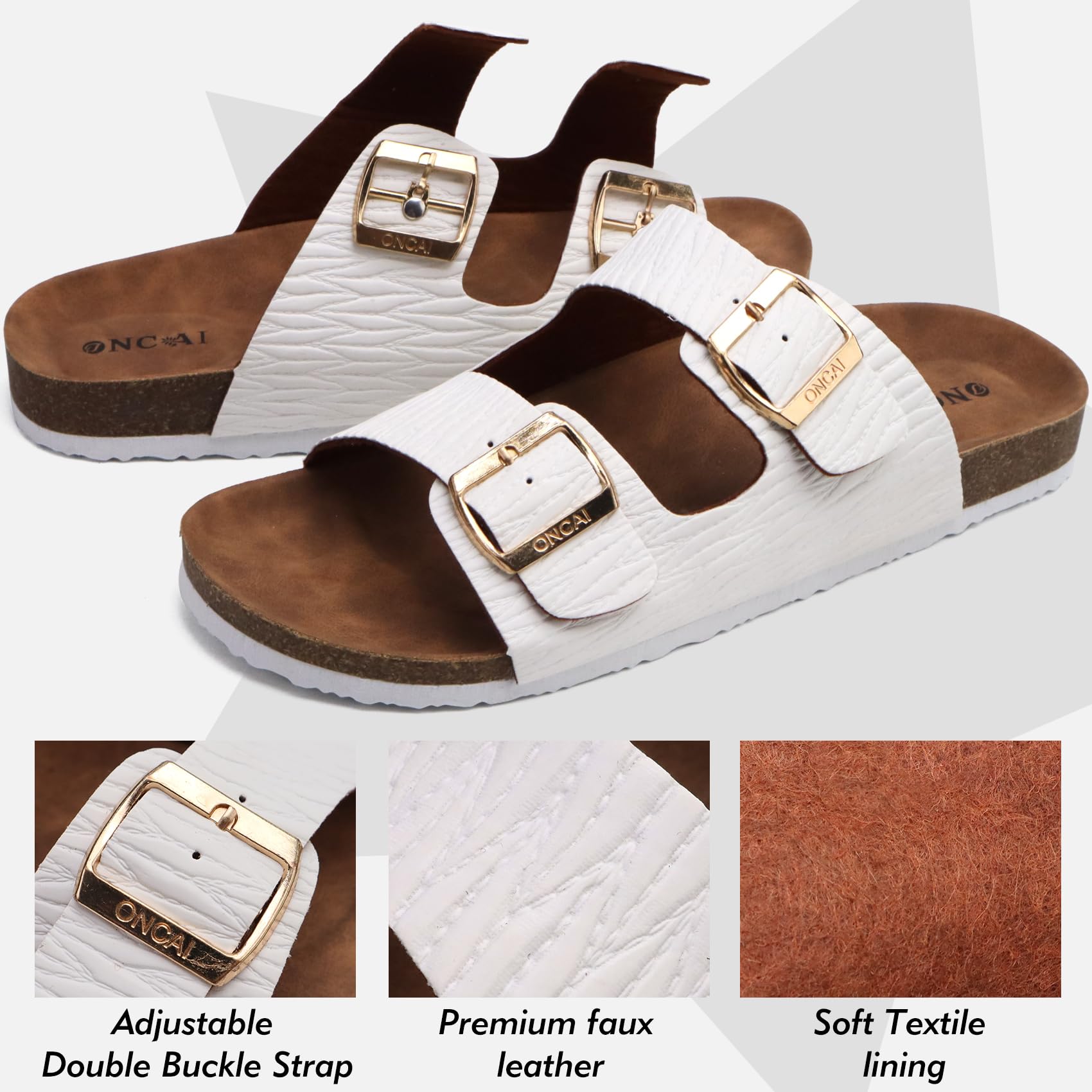 Sandales Mules Grain de bois Blanc E