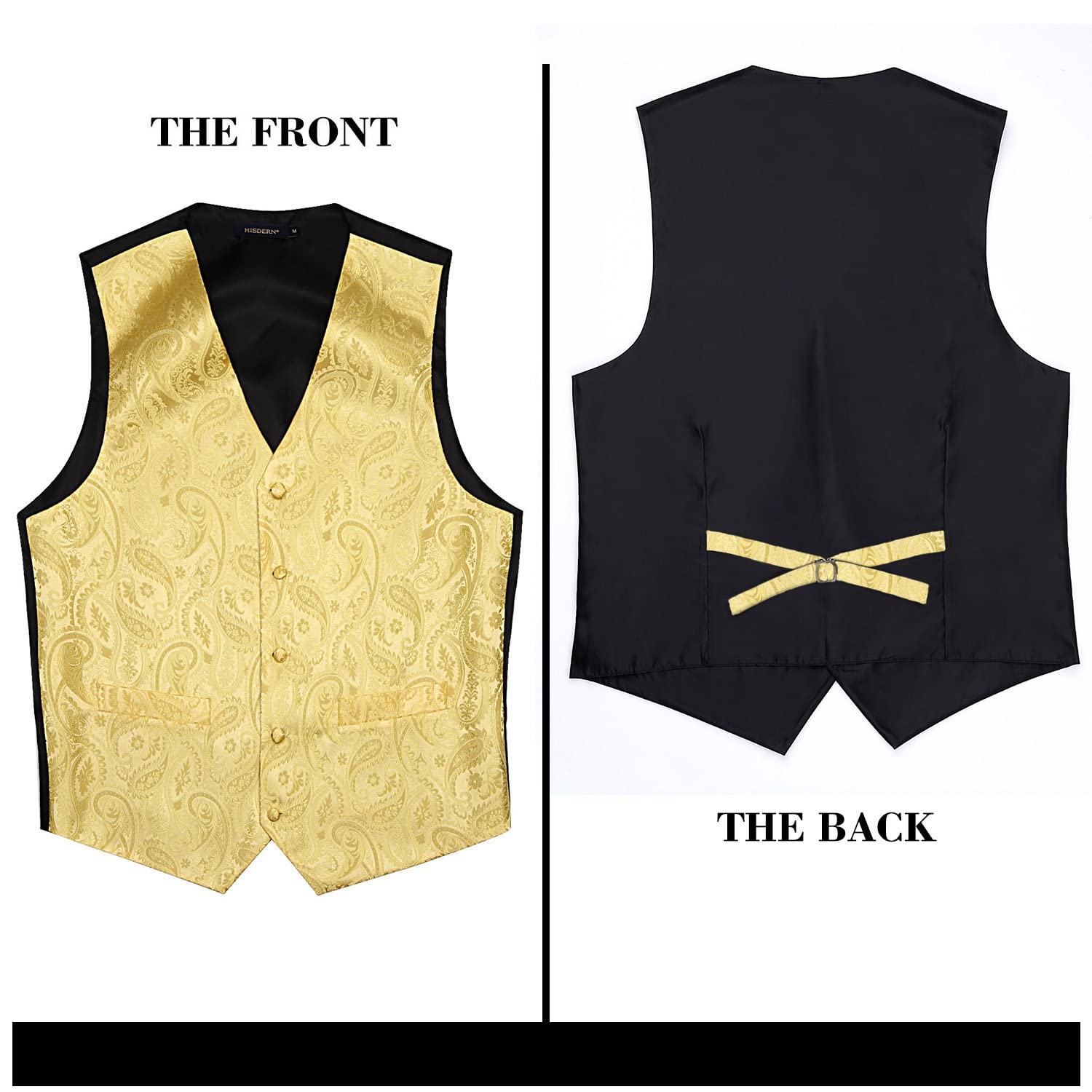 Gilet Homme plus Cravate & Pochette Jaune Clair F