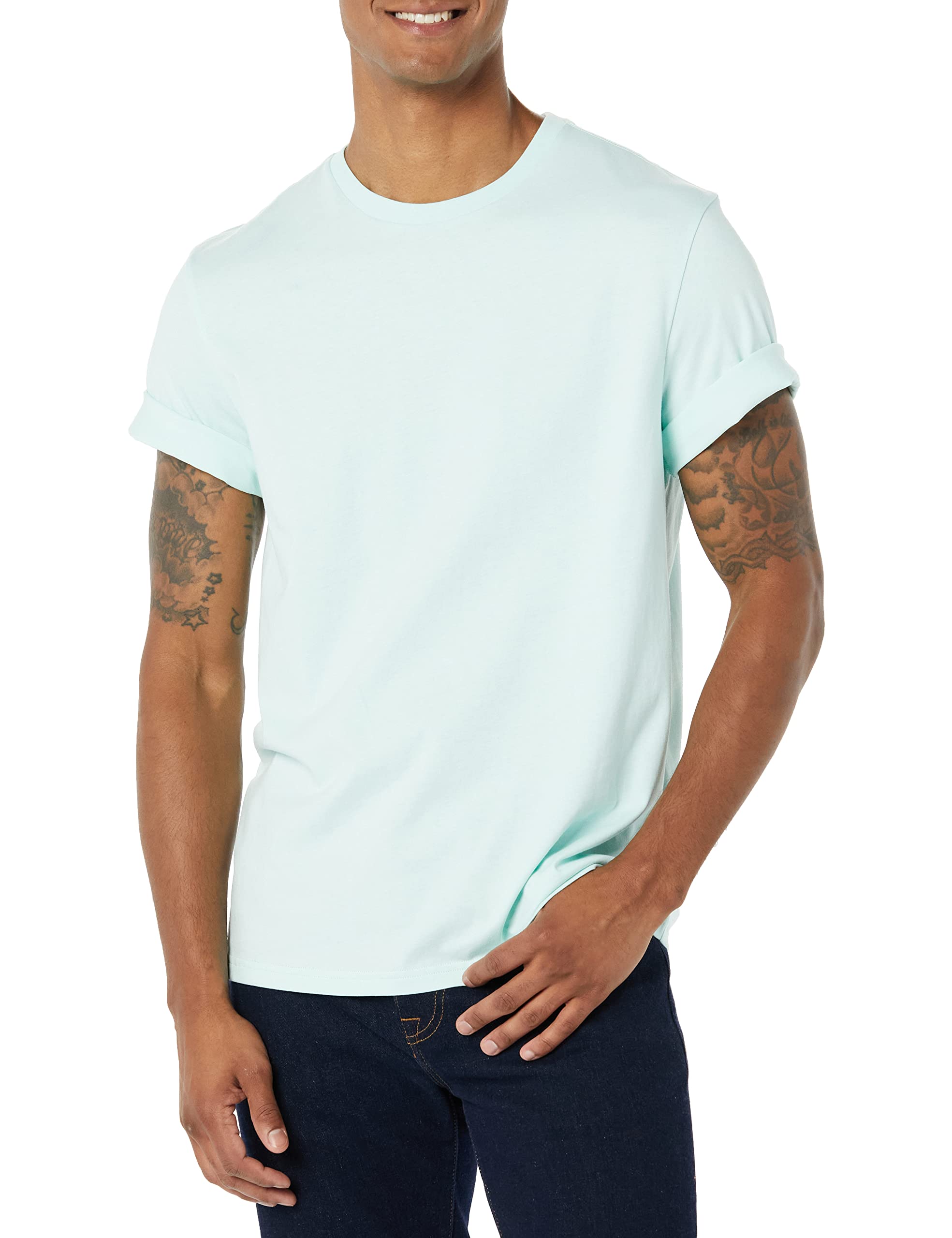 T-shirt Homme Confortable Bleu Clair Bleu des Mers du Sud I