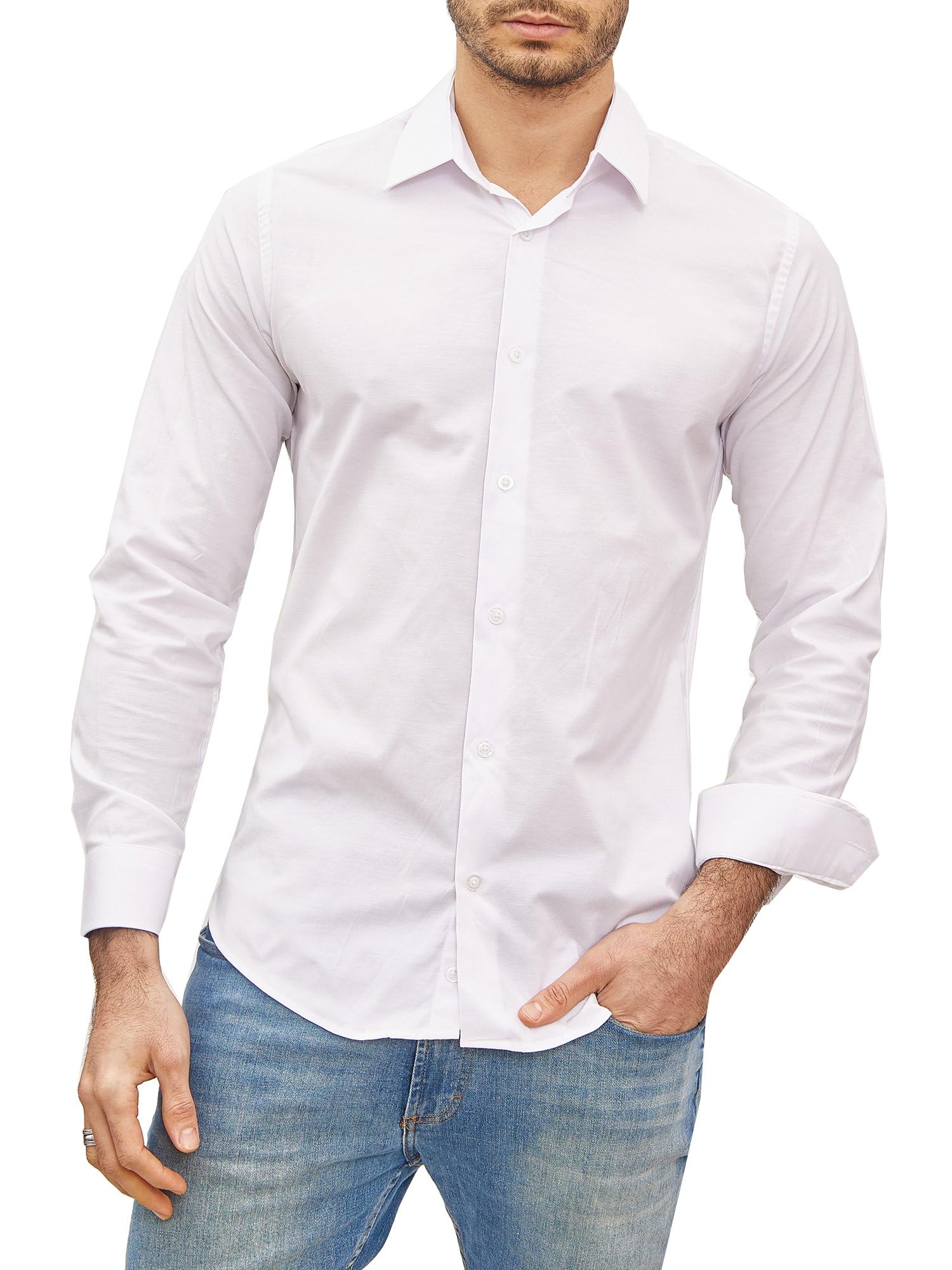 Chemise Homme Élégante & Polyvalente Blanc Uni A