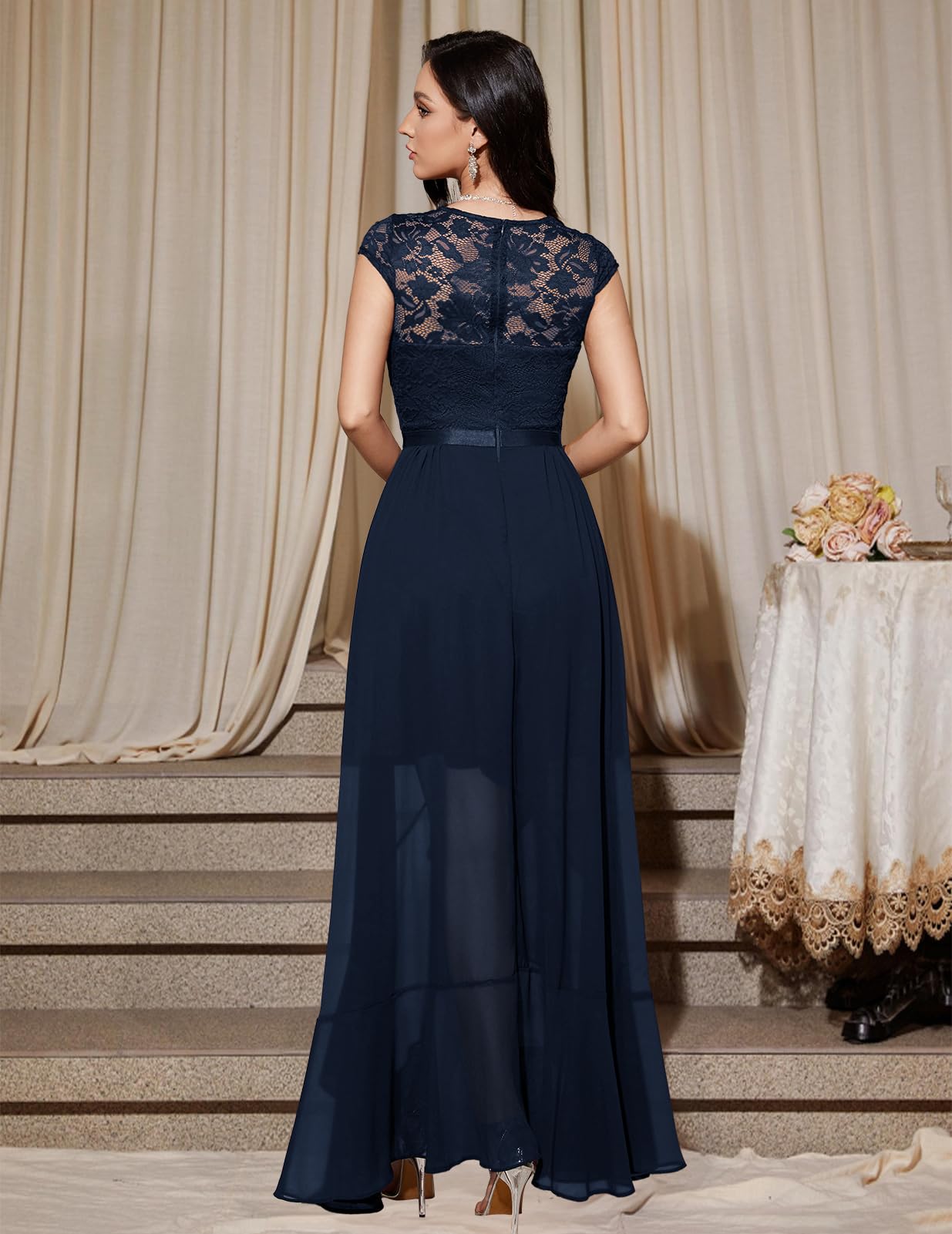 Robe Longue de Soirée 0 Bleu Marine H