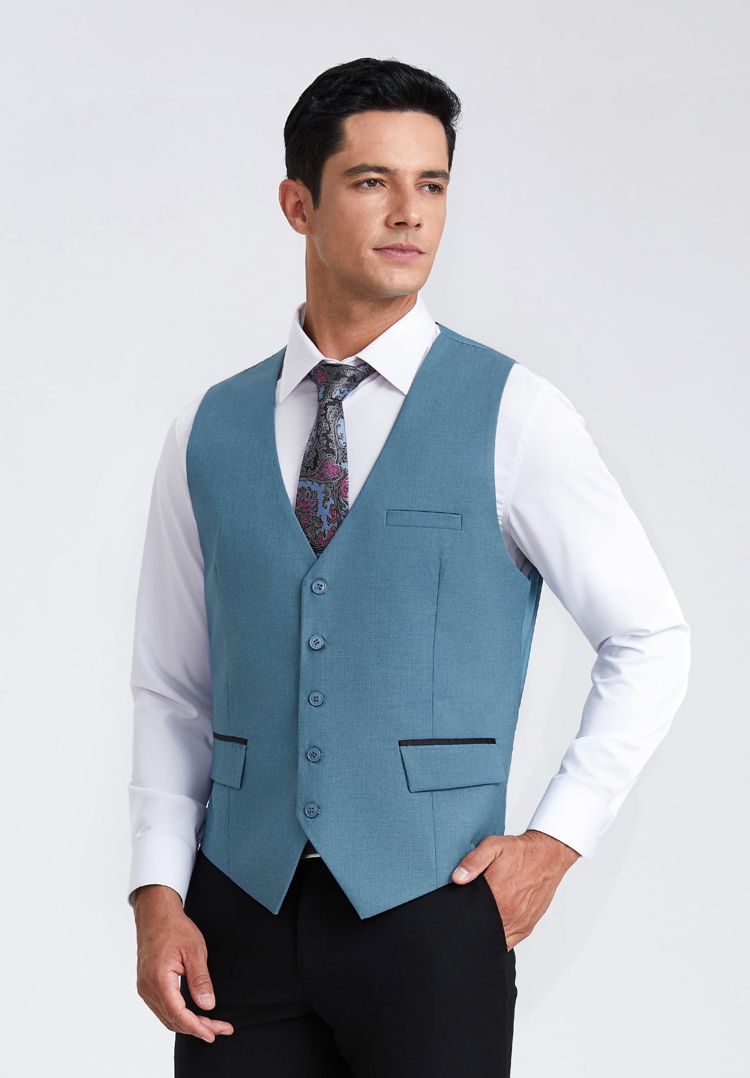 Gilet Costume Homme Bleu-L D