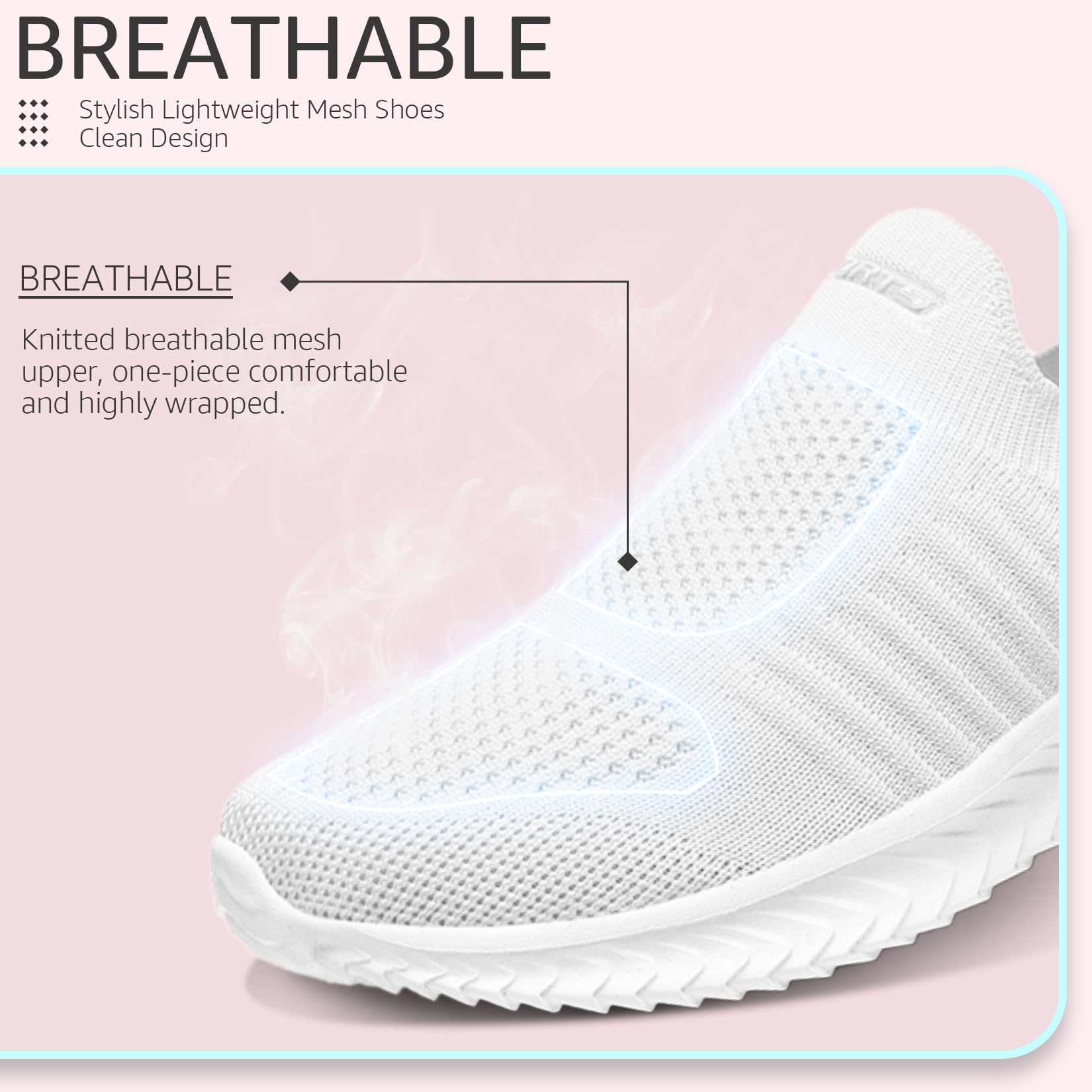 Baskets Femme Slip-On Respirantes Blanc H