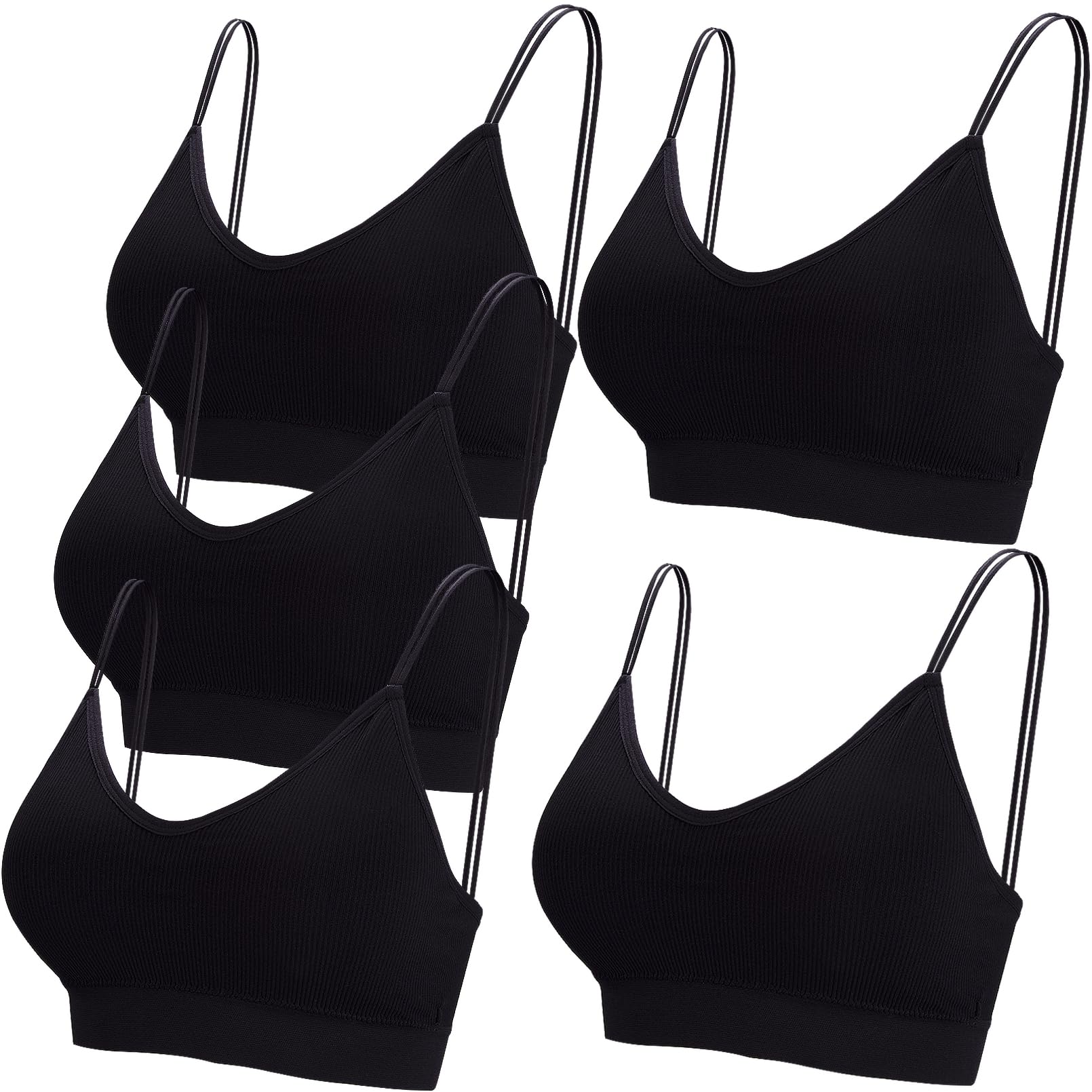 Lot de 5 Bralettes Rembourrées 7-Noir F