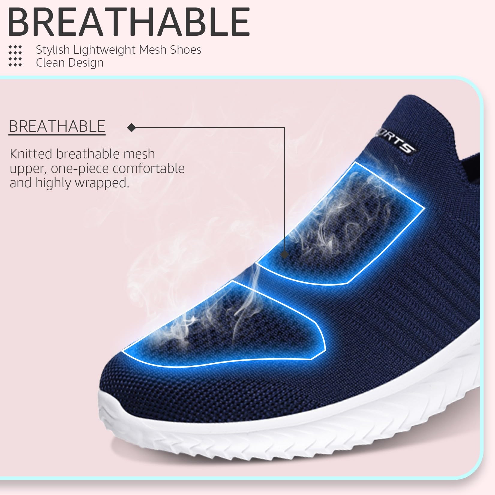 Baskets Femme Slip-On Respirantes Bleu foncé H