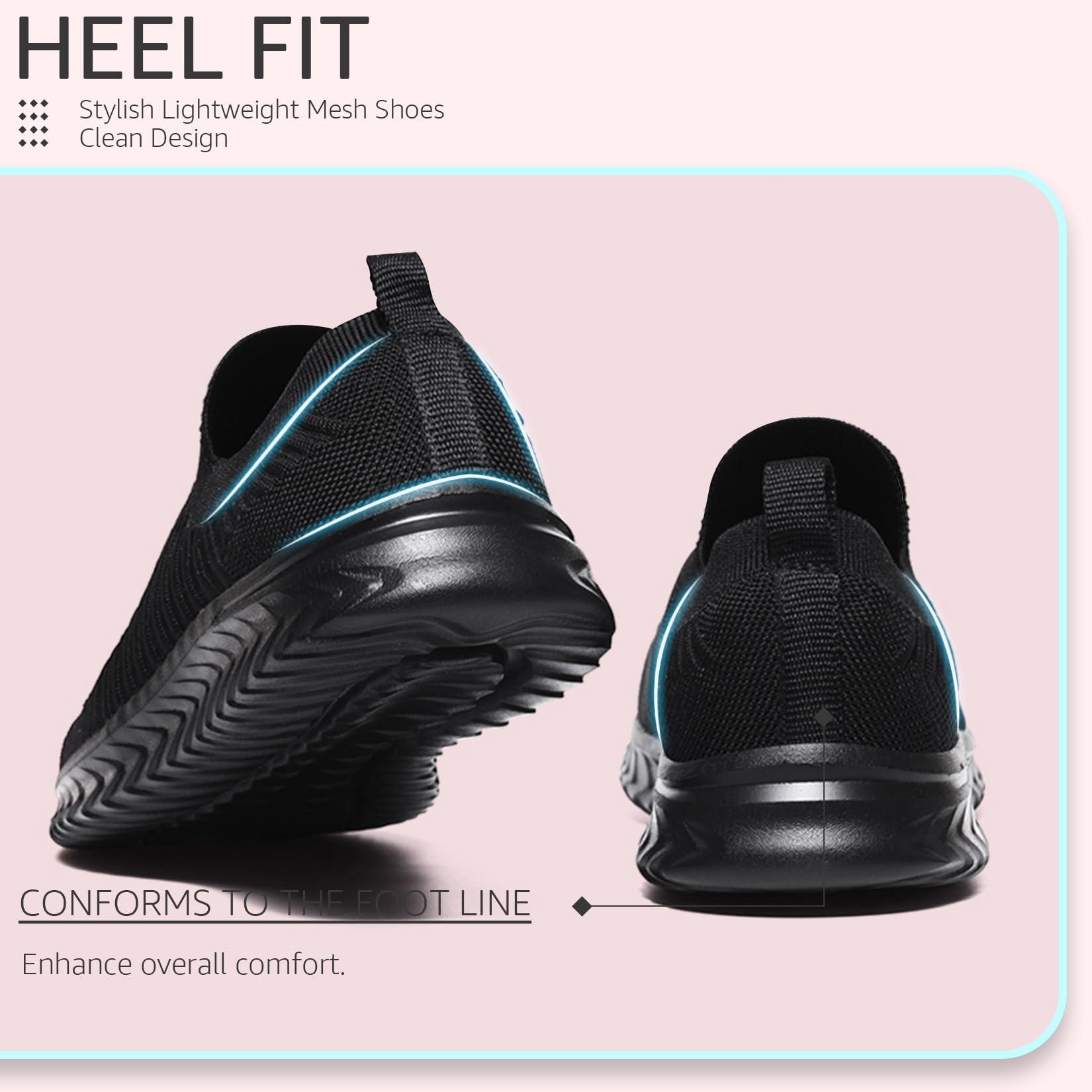 Baskets Femme Slip-On Respirantes Tout noir H