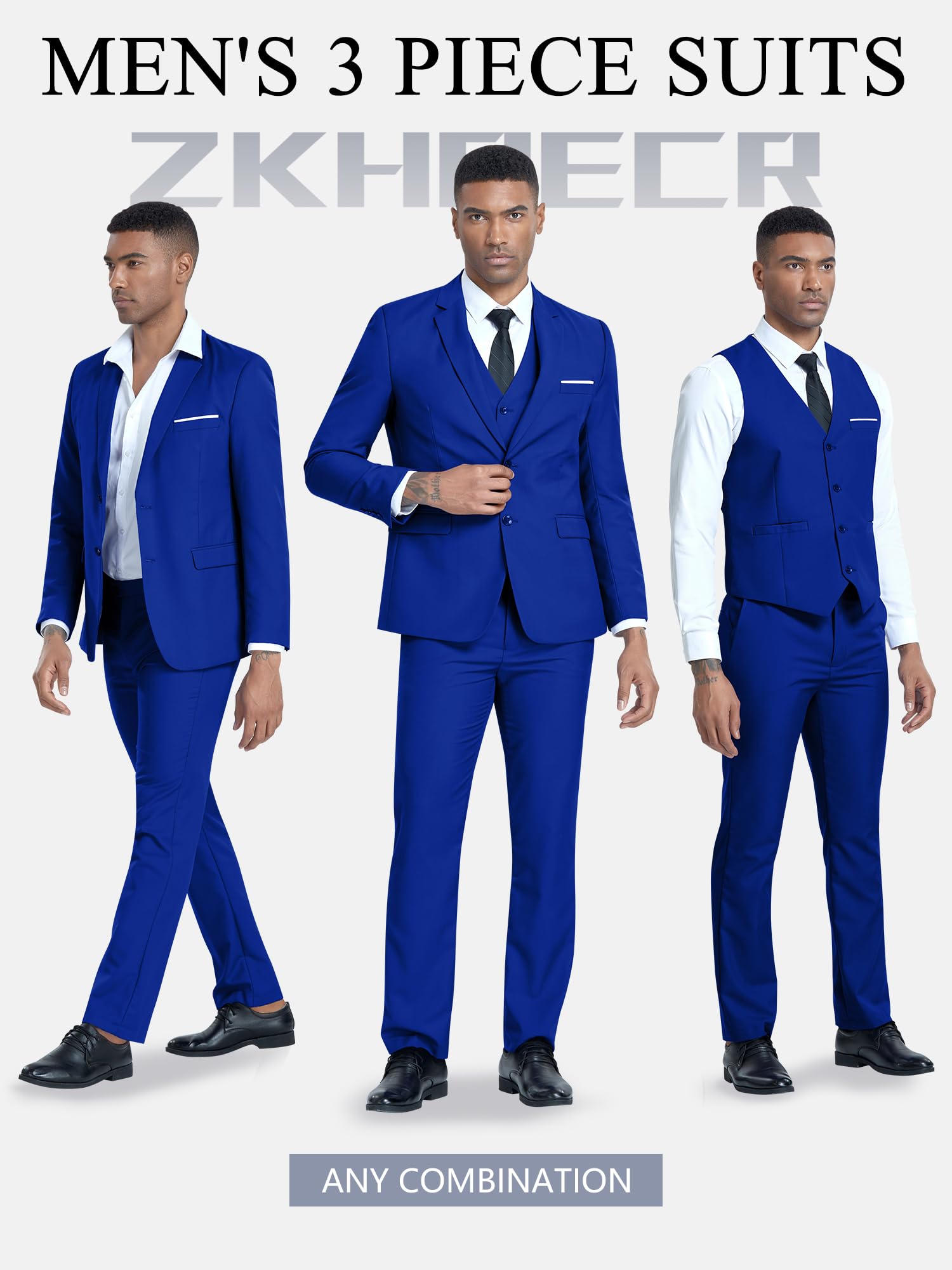 Costume Homme 3 Pièces Bleu Royal H