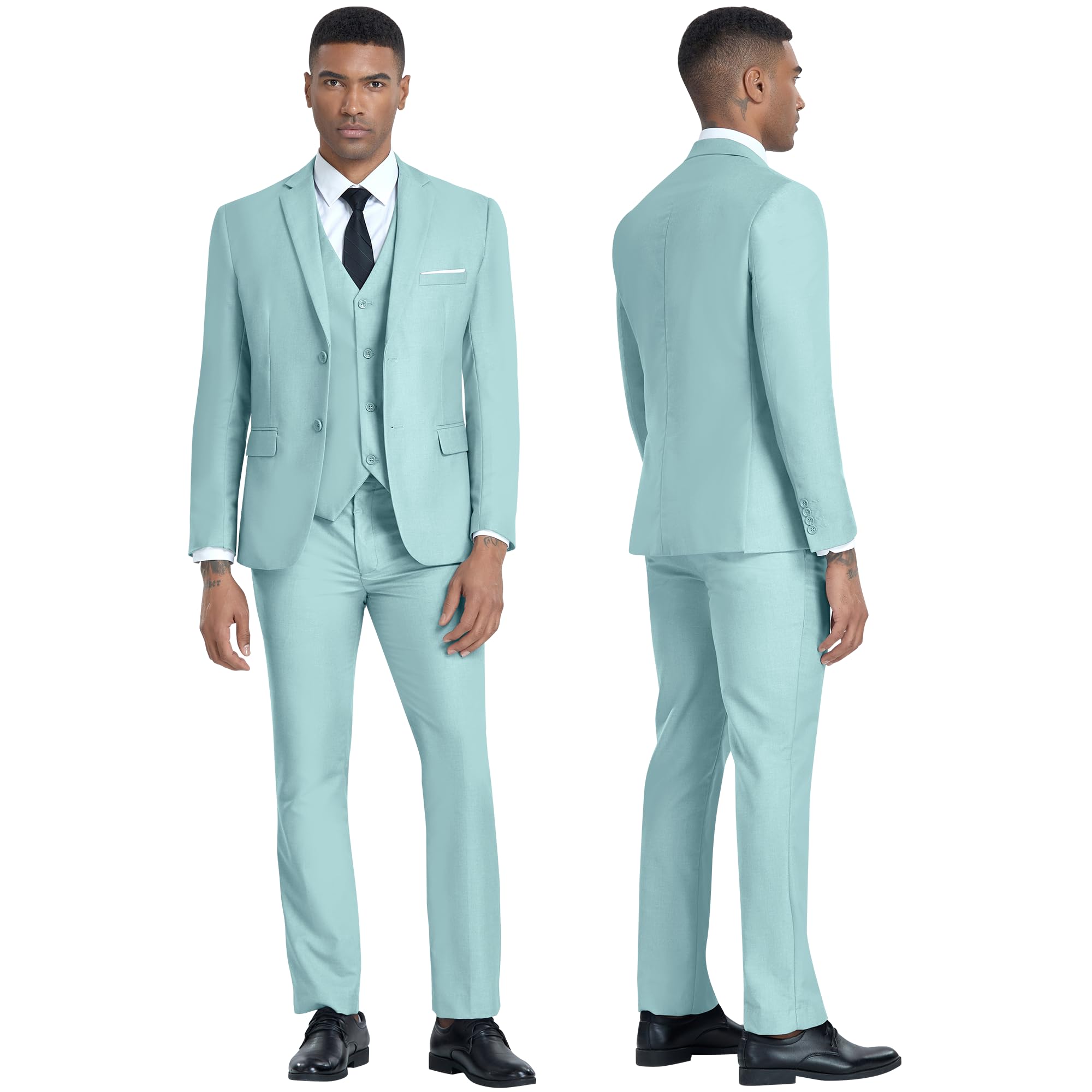 Costume Homme 3 Pièces Vert Menthe H