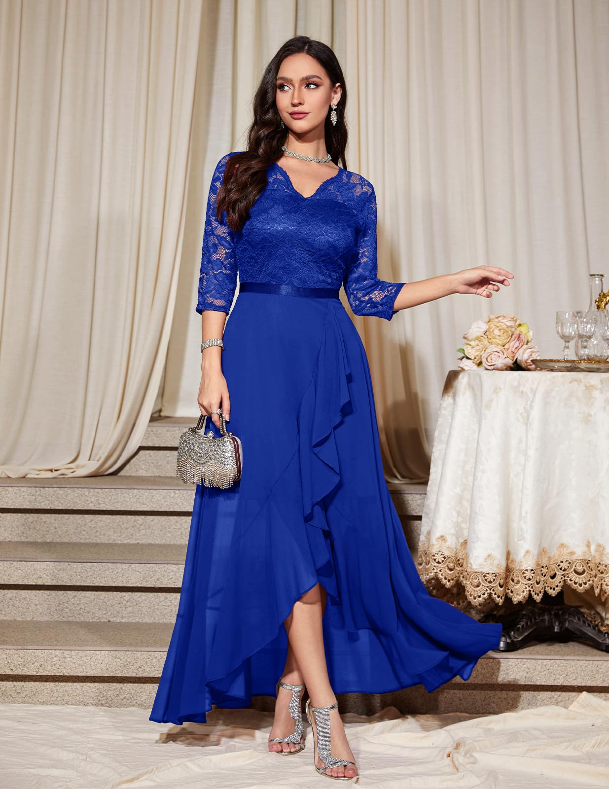 Robe Longue de Soirée Bleu Roi H