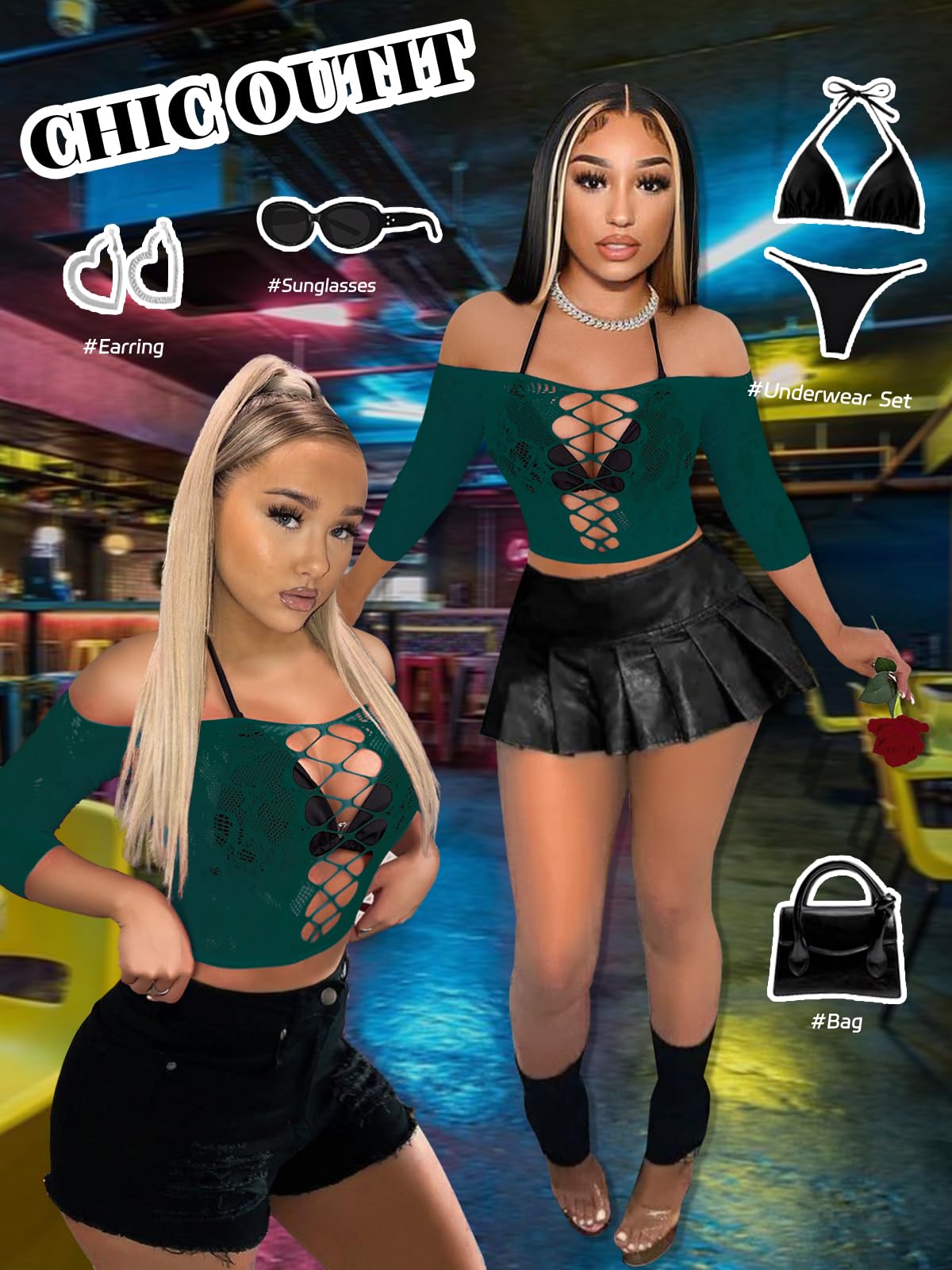 Ensemble de Lingerie Femme Vert Foncé A