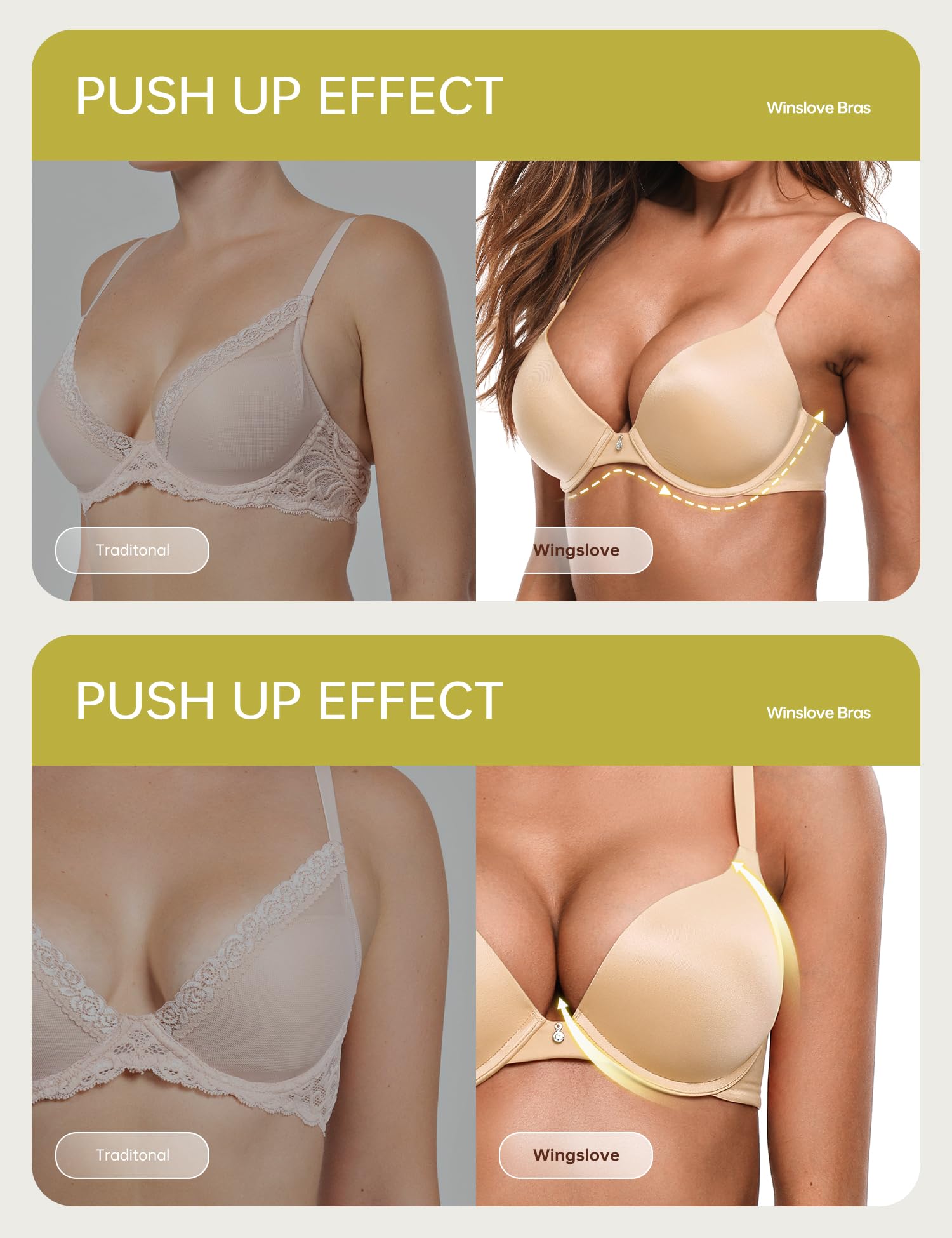 Soutien-Gorge Plongeant Classique Sexy Beige J