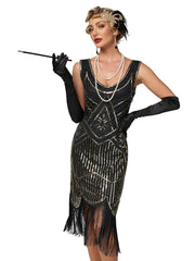 Robe Gatsby Femme Noir Or A