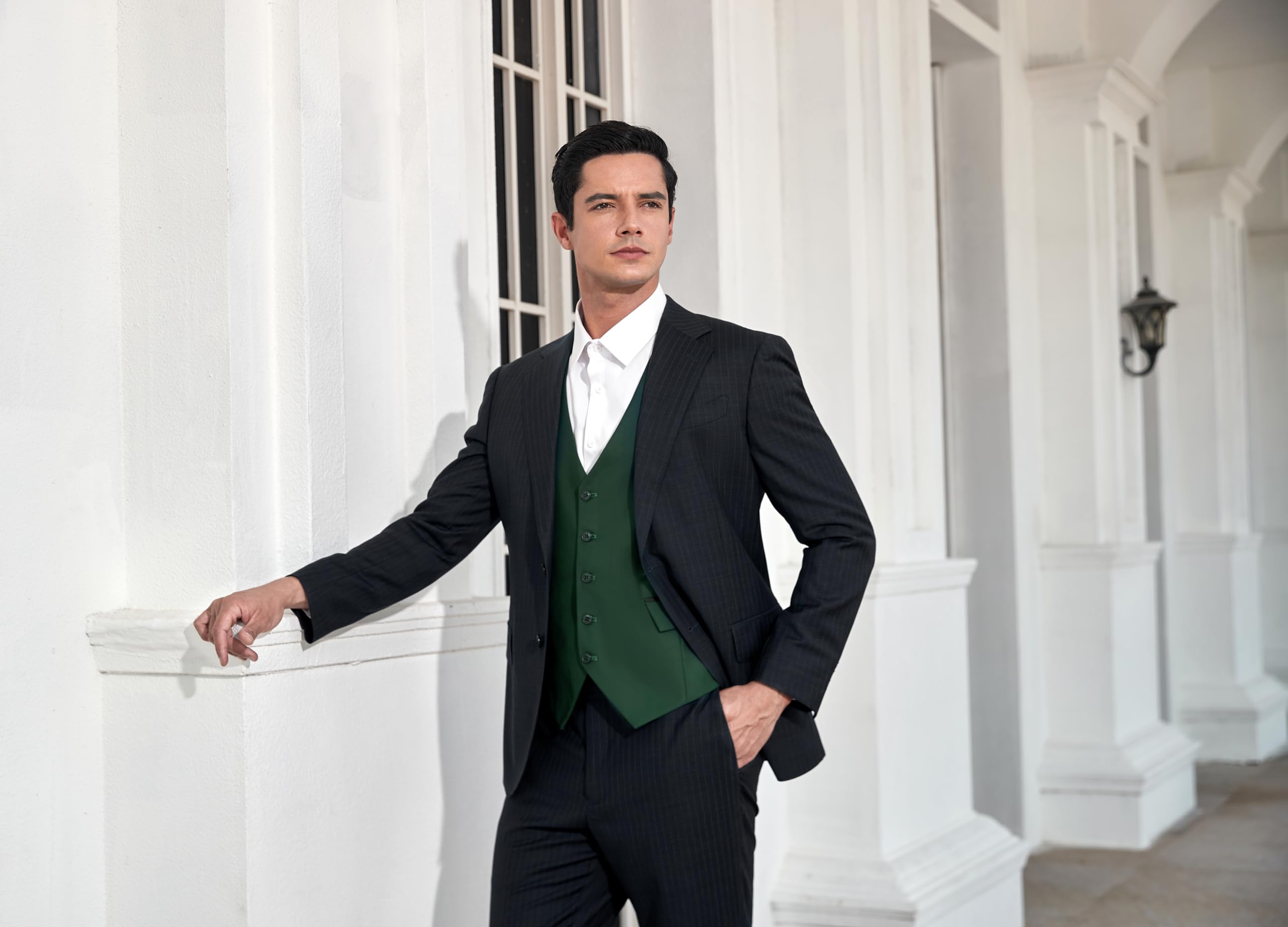 Gilet Costume Homme Gris Vert-1s Ardoise D