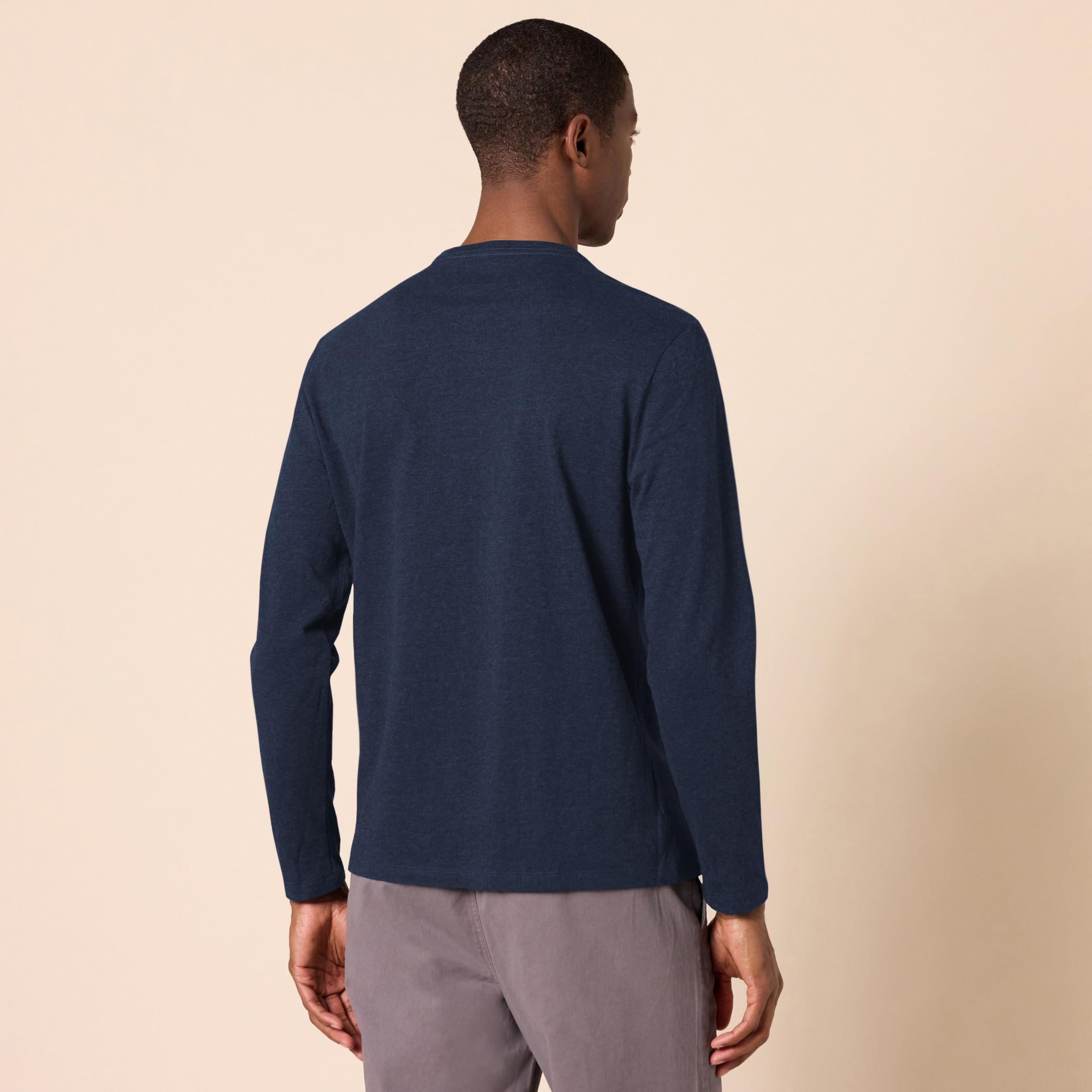 T-Shirt Manches Longues Homme Bleu Marine J