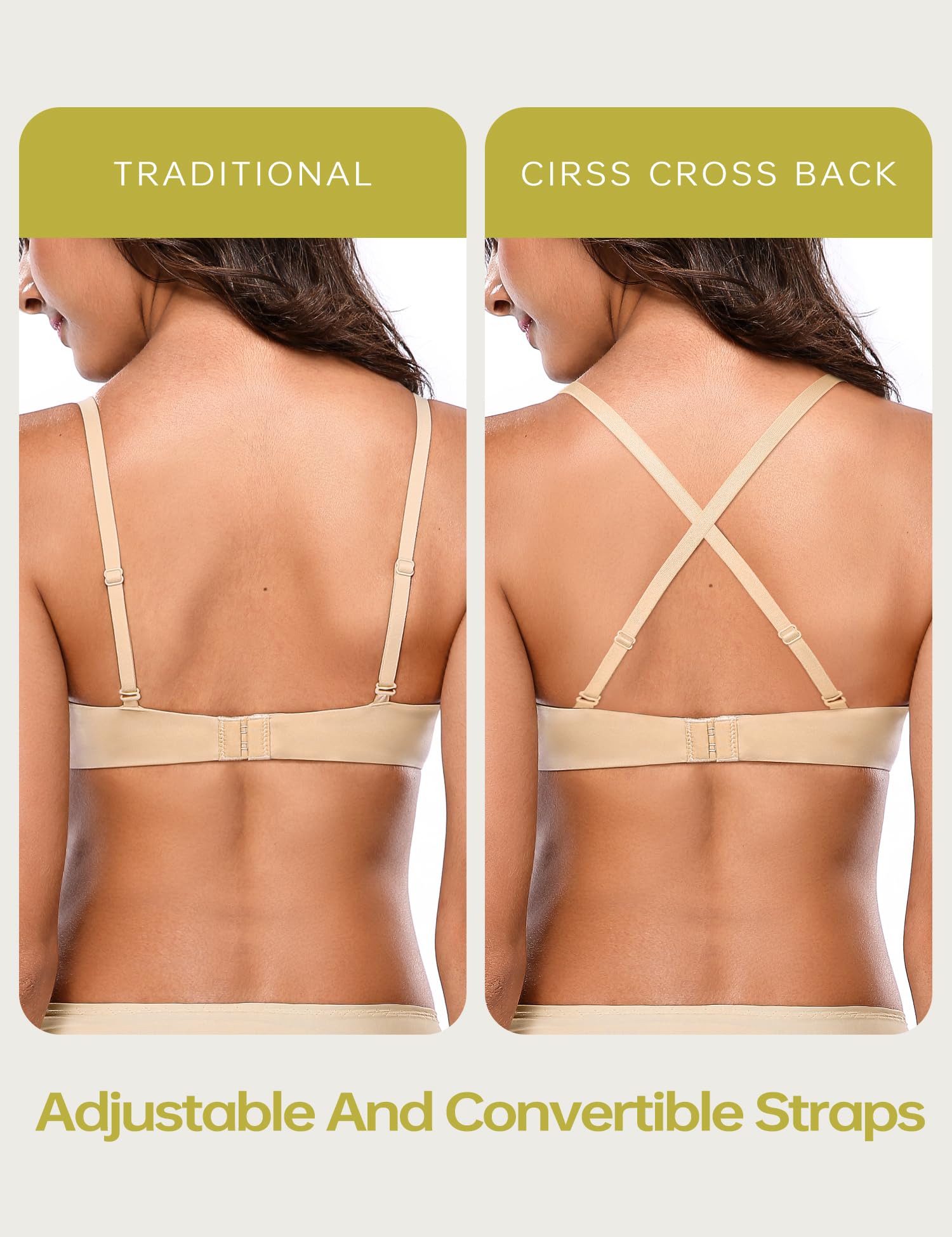 Soutien-Gorge Plongeant Classique Sexy Beige J