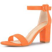 Sandales Femme à Bout Ouvert Orange Fluo B