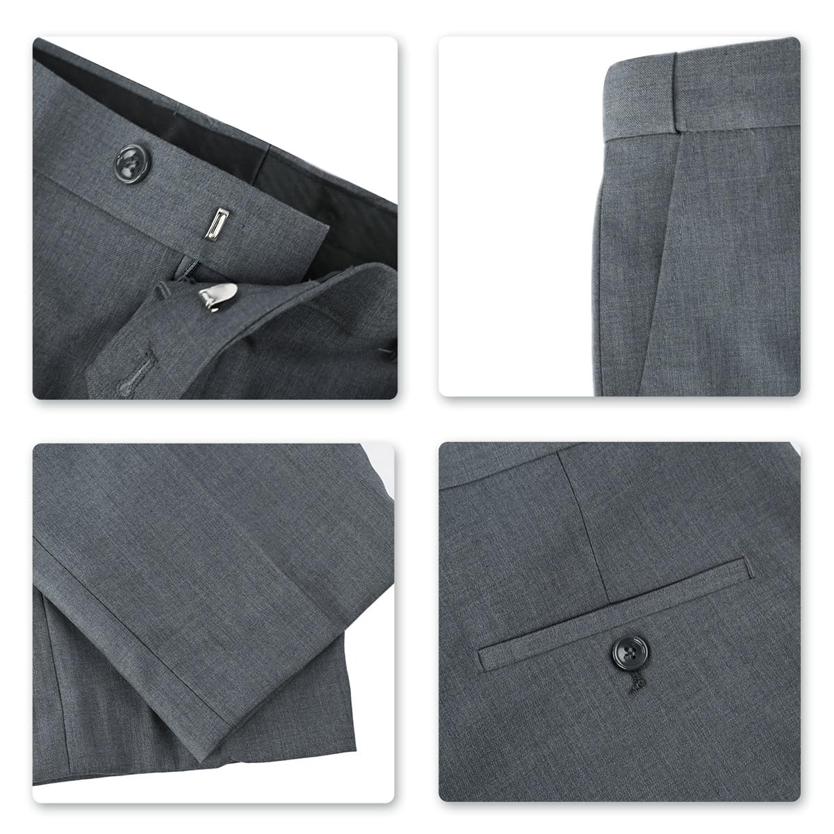 Costume Homme Slim Fit Deux Pièces Gris Foncé A
