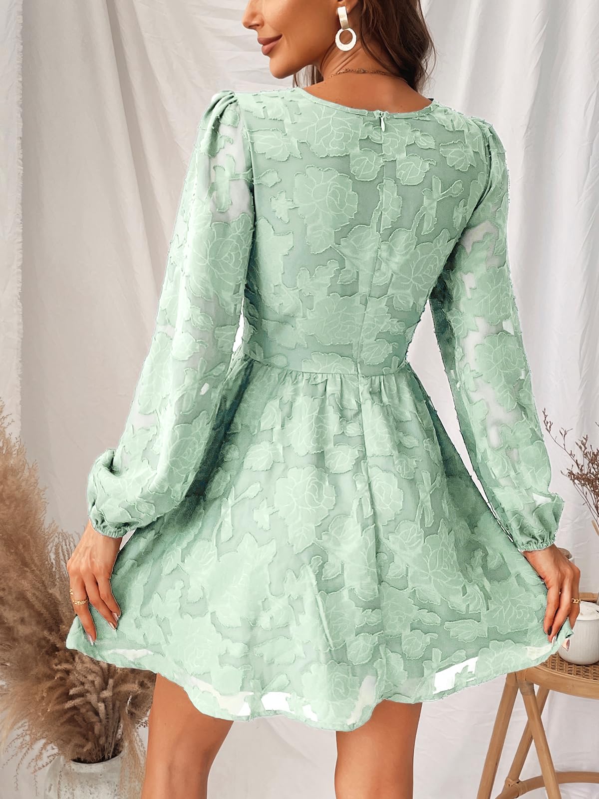 Mini Robe Femme Vert Clair D