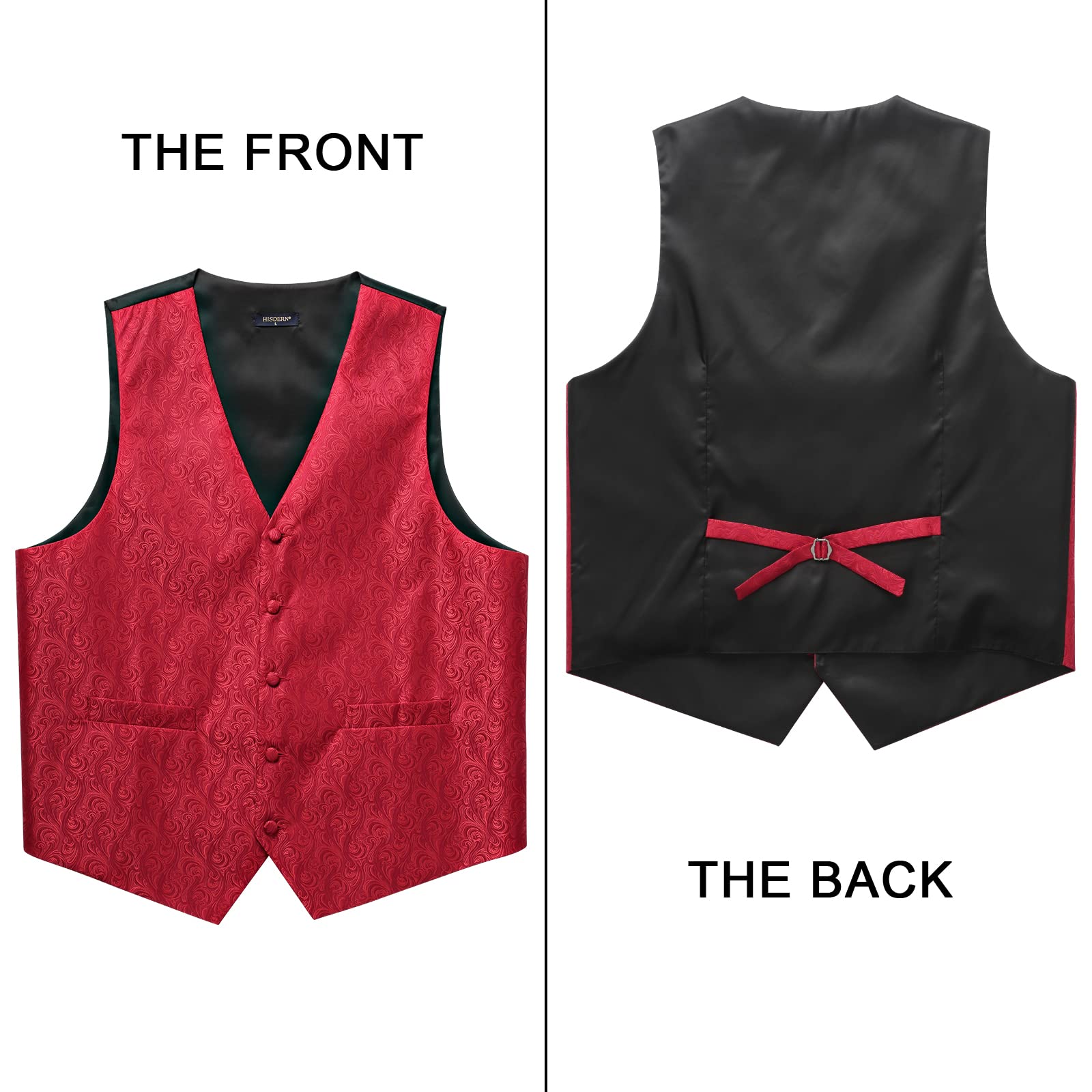 Gilet Homme plus Cravate & Pochette Rouge F