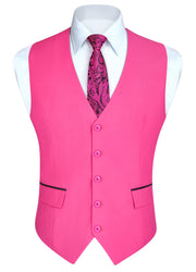 Gilet Costume Homme Rose Vif D
