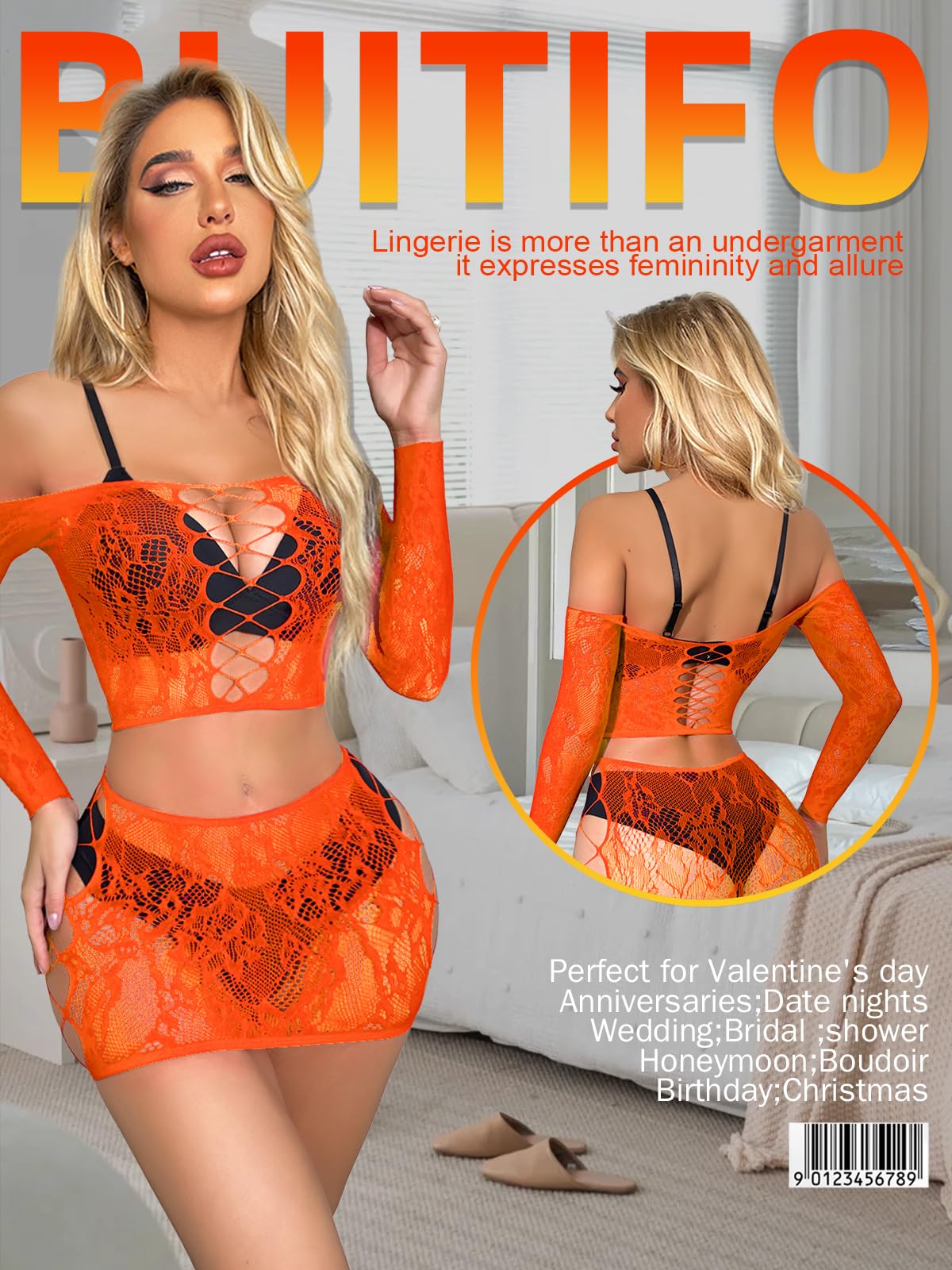 Ensemble de Lingerie Femme Orange A