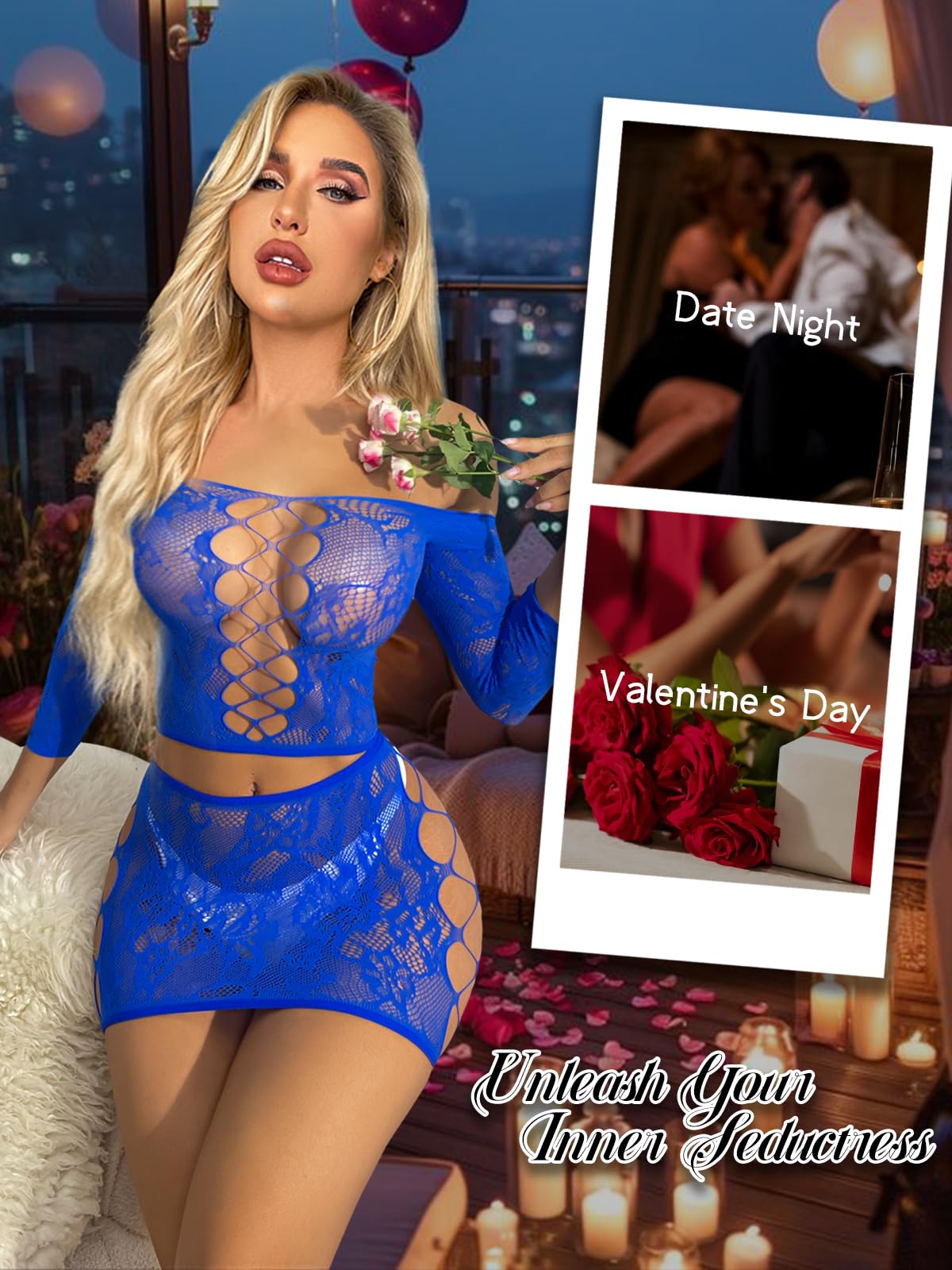 Ensemble de Lingerie Femme Bleu A