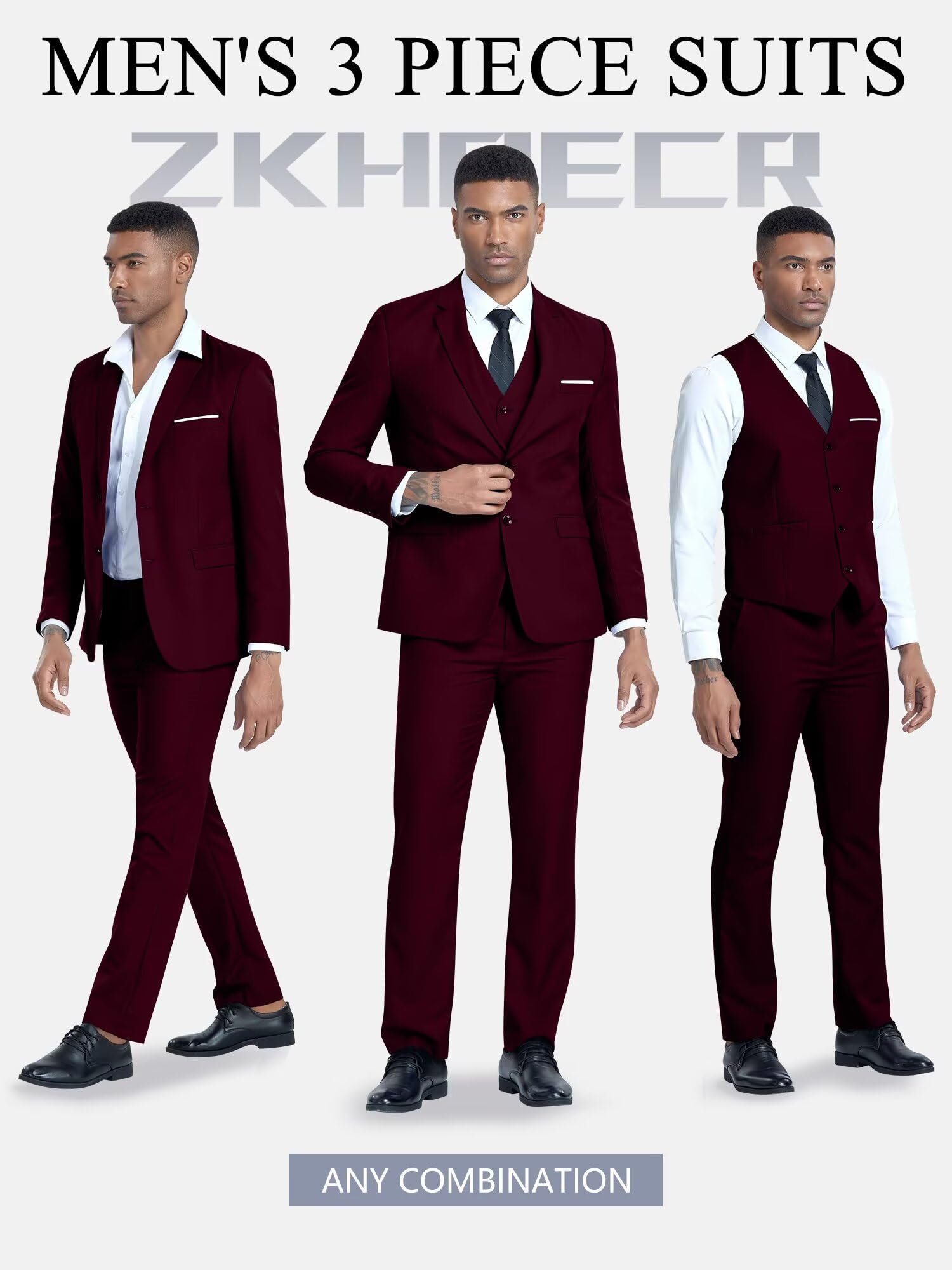 Costume Homme 3 Pièces Bordeaux H