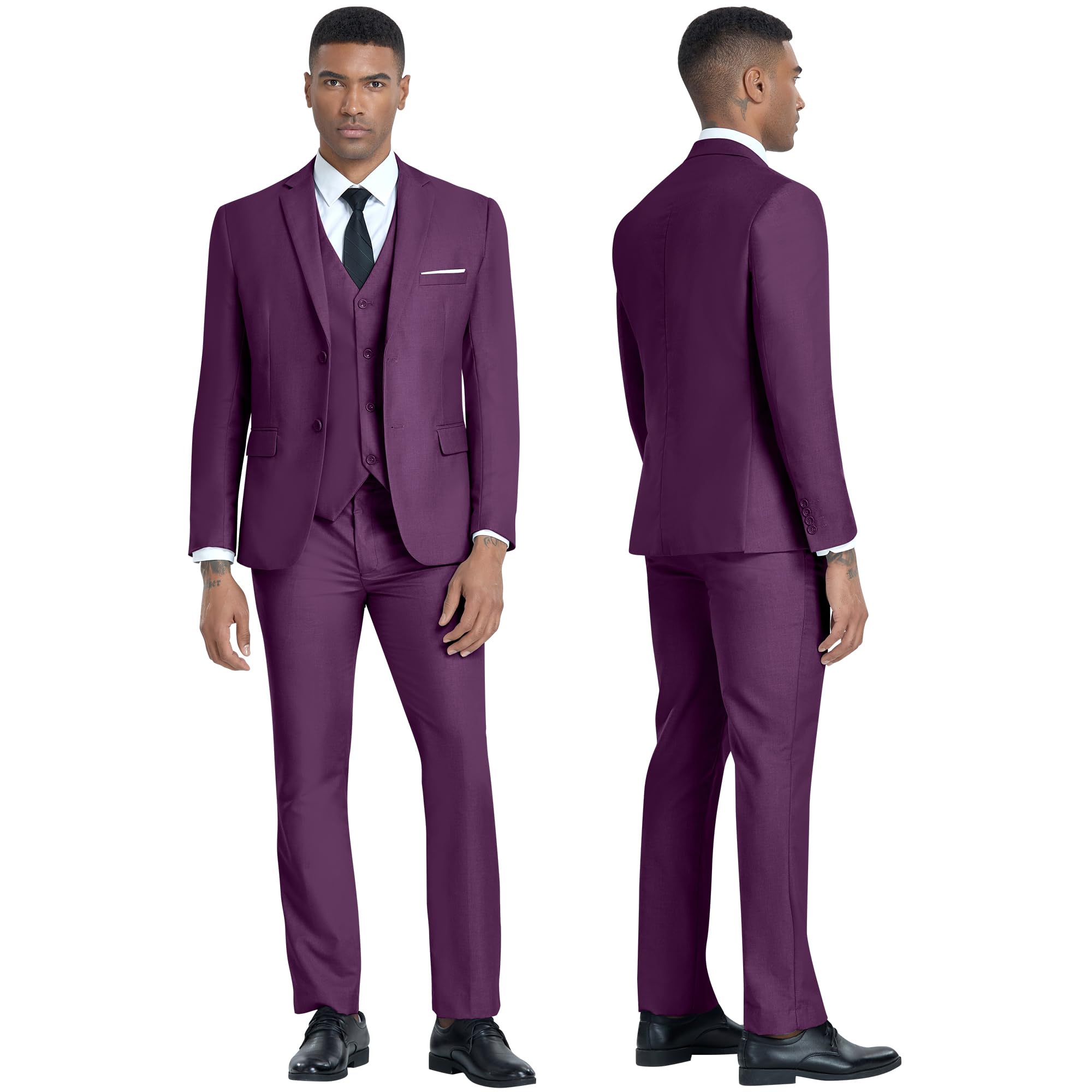 Costume Homme 3 Pièces Prune H