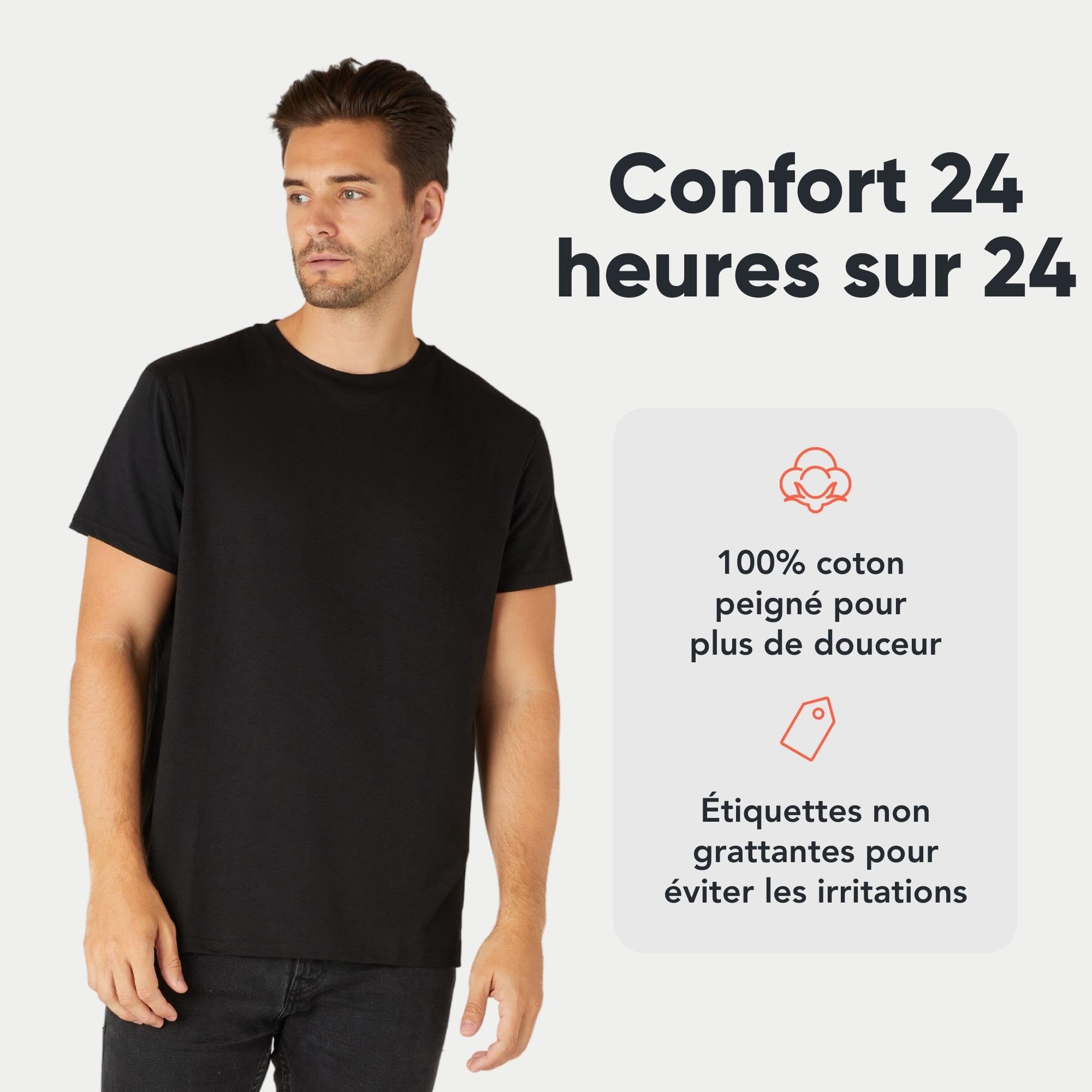 Lot de T-Shirts Homme FM London 5 unités Noir G