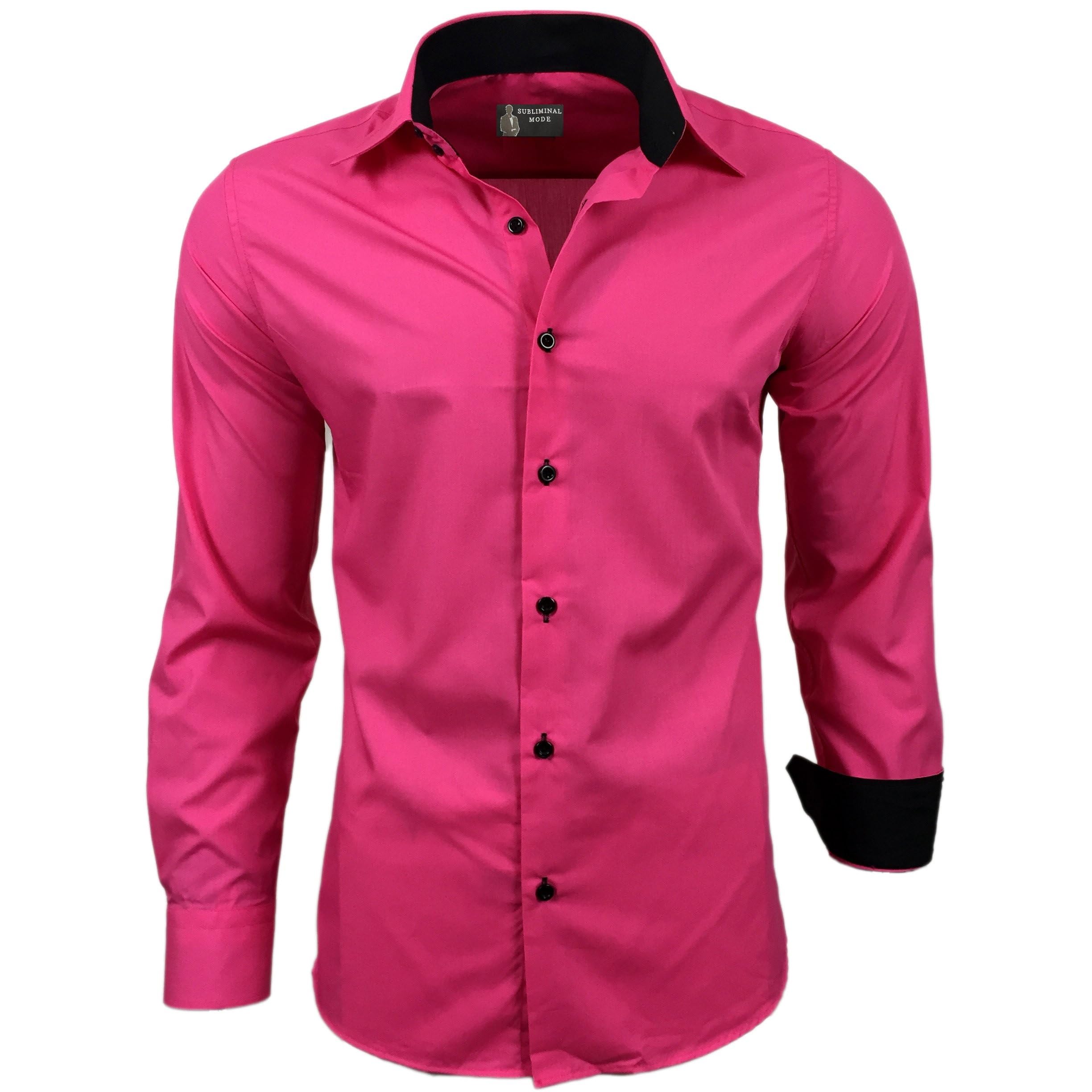 Chemise Homme Élégante & Polyvalente Rose Fuschia A