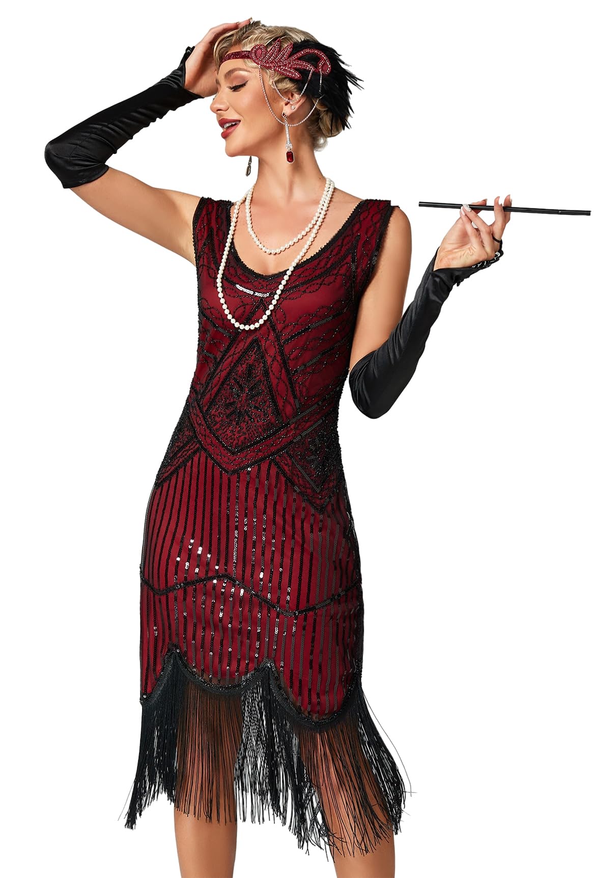 Robe Gatsby Femme Bourgogne Noir A