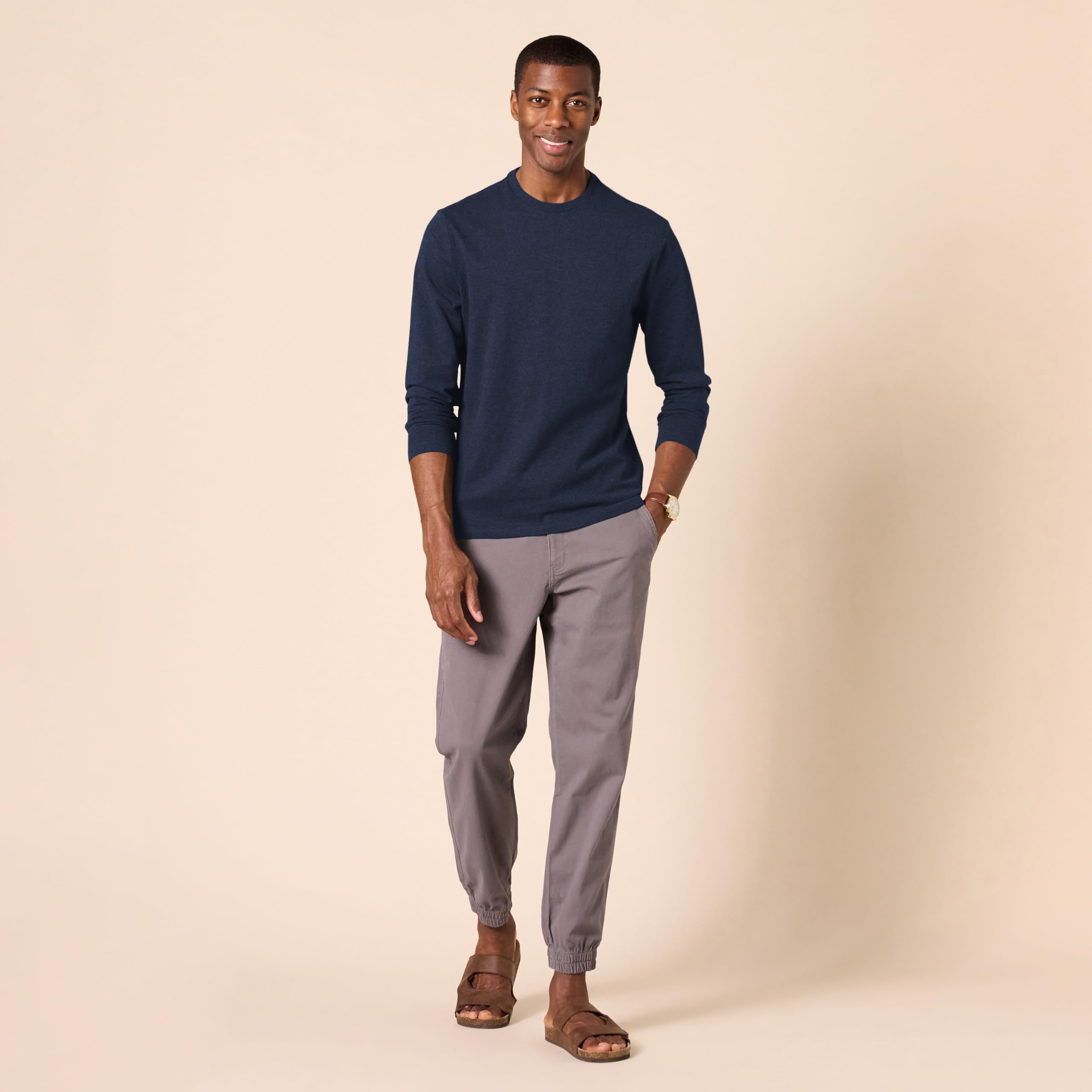 T-Shirt Manches Longues Homme Bleu Marine J