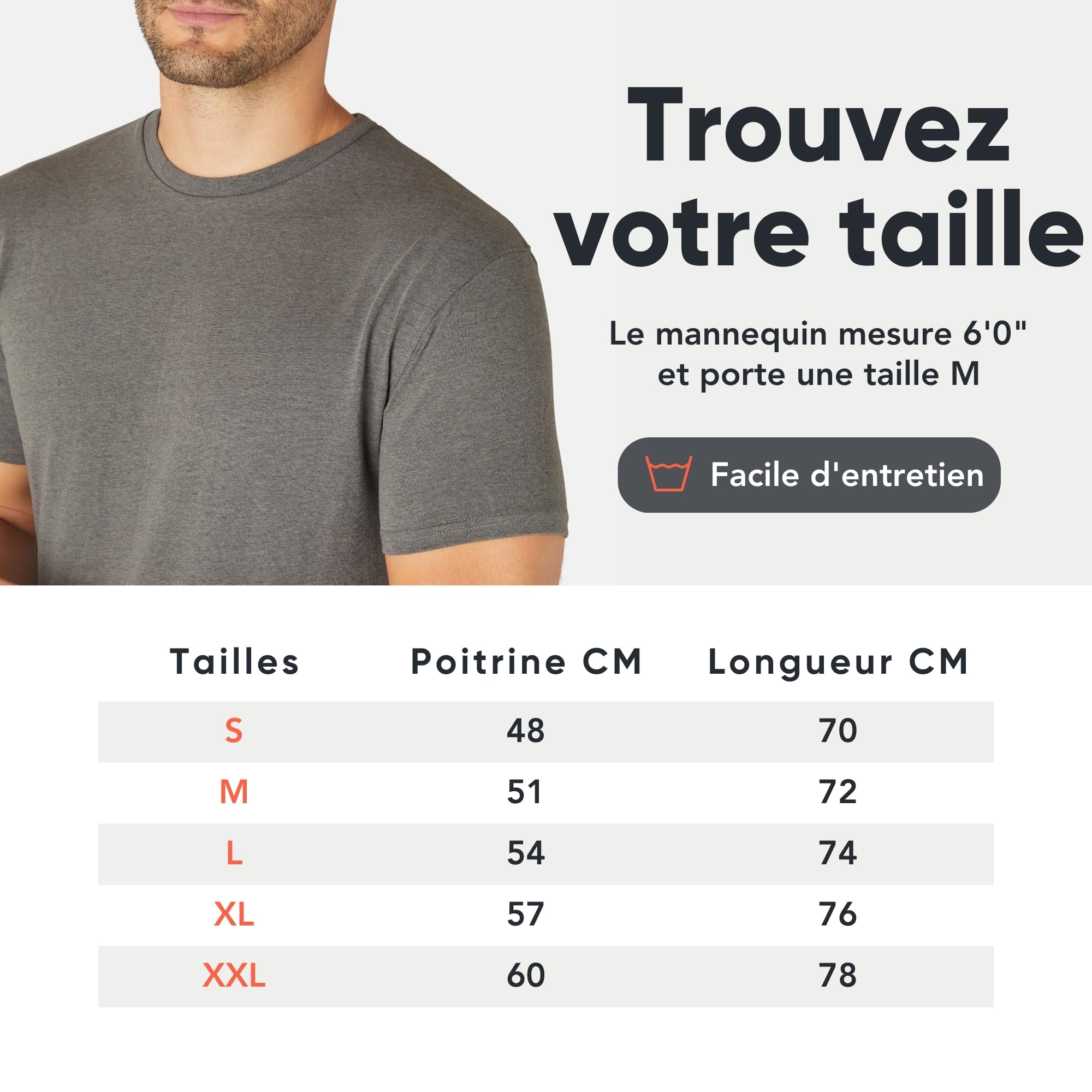 Lot de T-Shirts Homme FM London 5 unités Noir Bourgogne Vert Marine Anthracite G