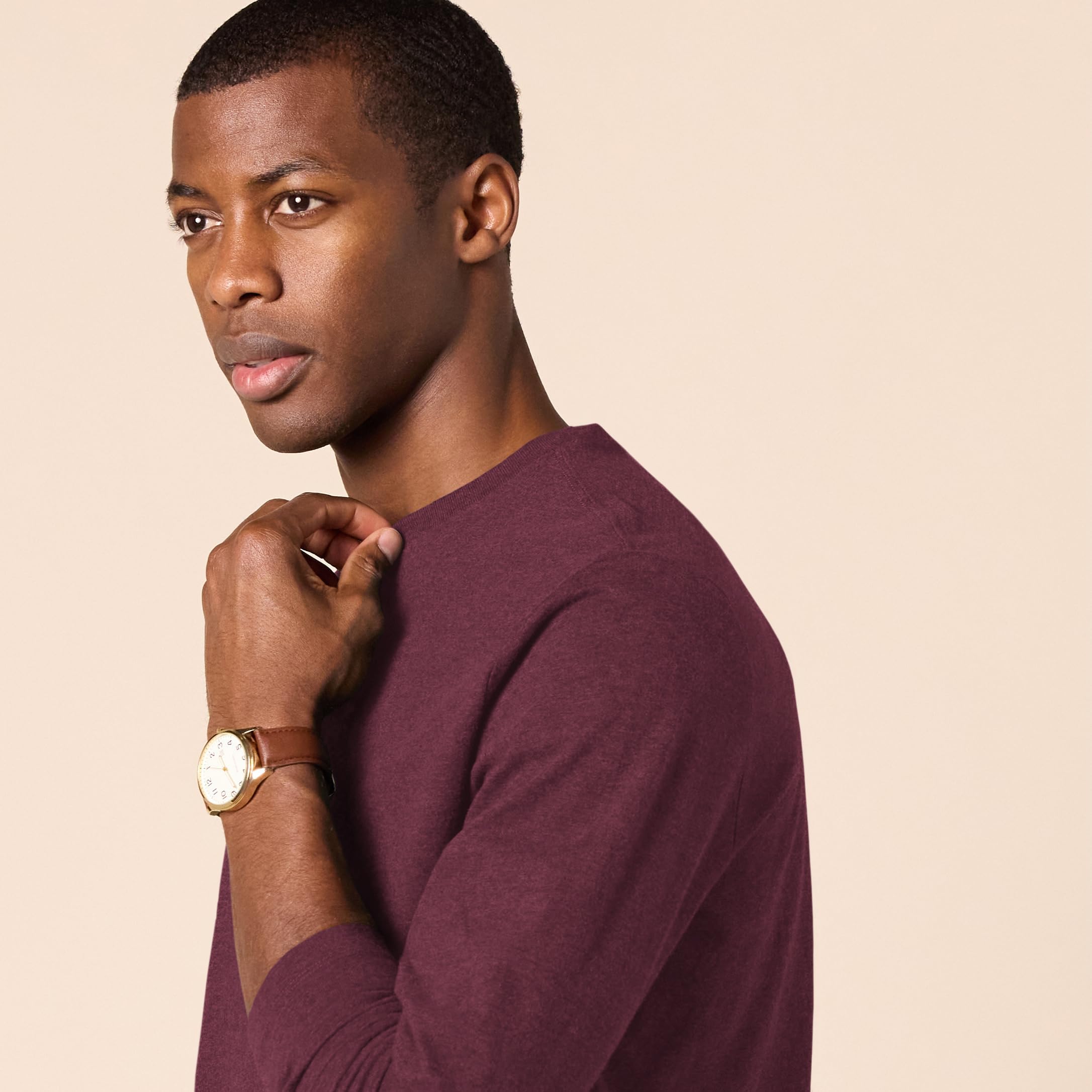 T-Shirt Manches Longues Homme Bordeaux J