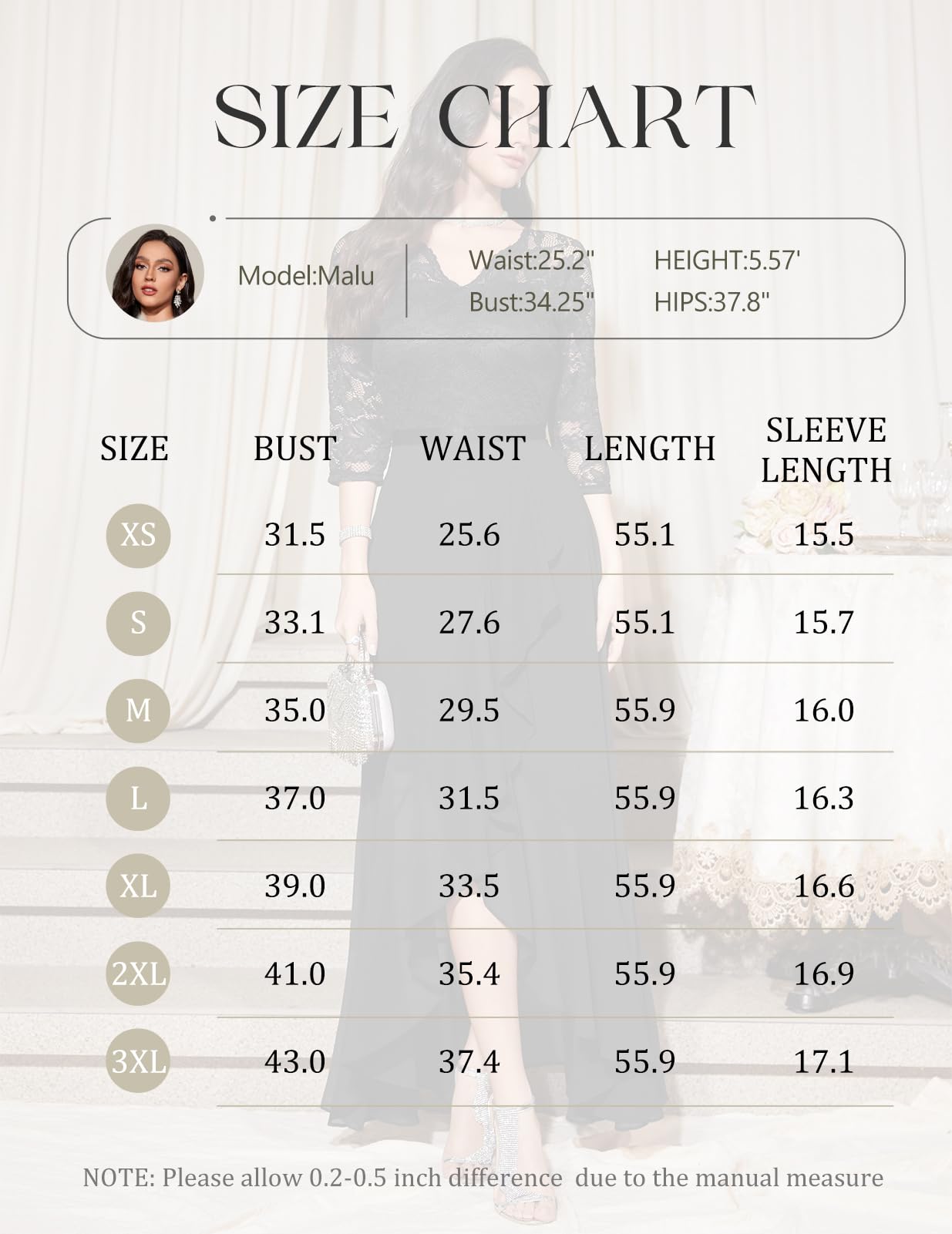 Robe Longue de Soirée Noir-3 H