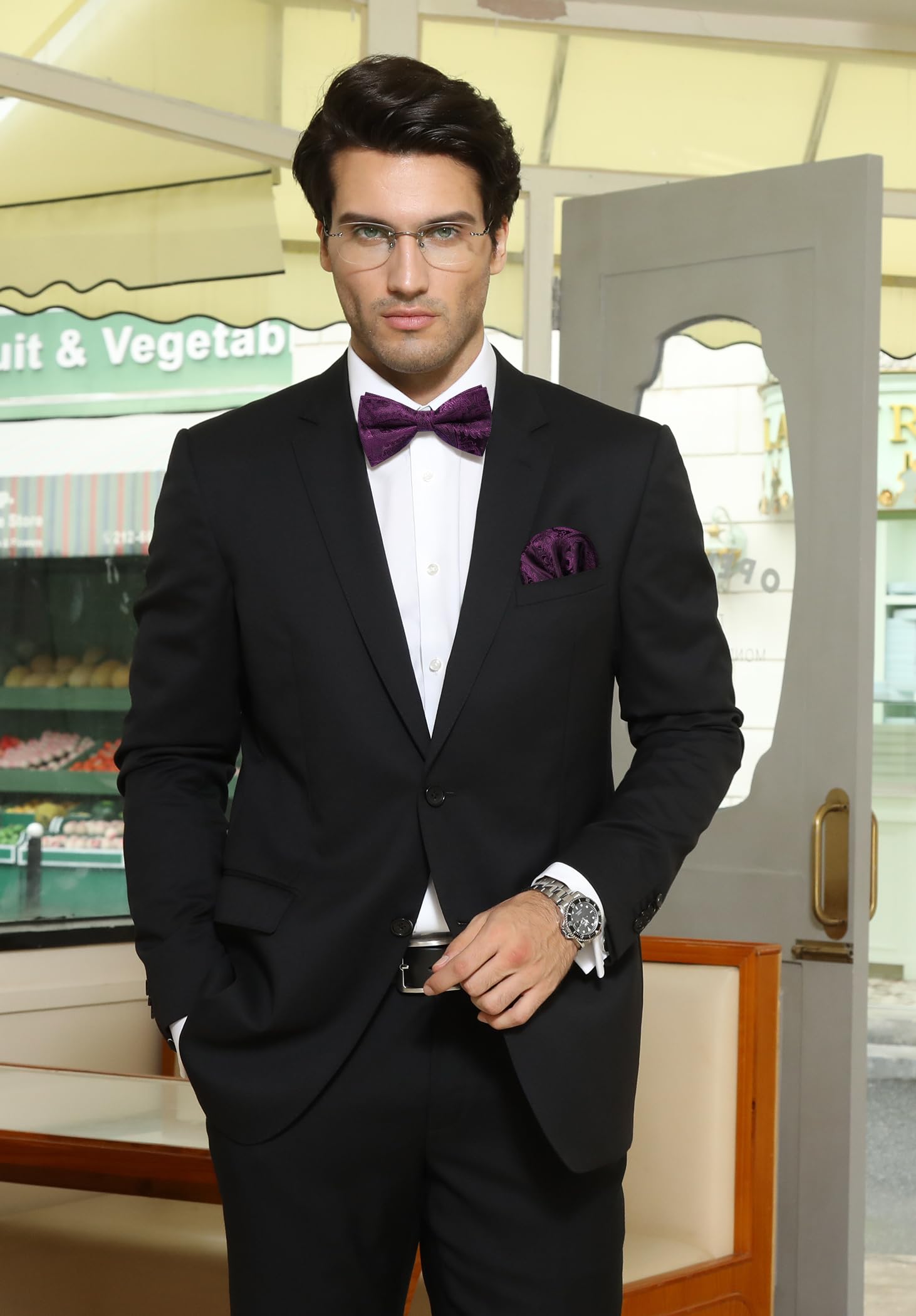 Nœud Papillon H Violet Mauve-3 G