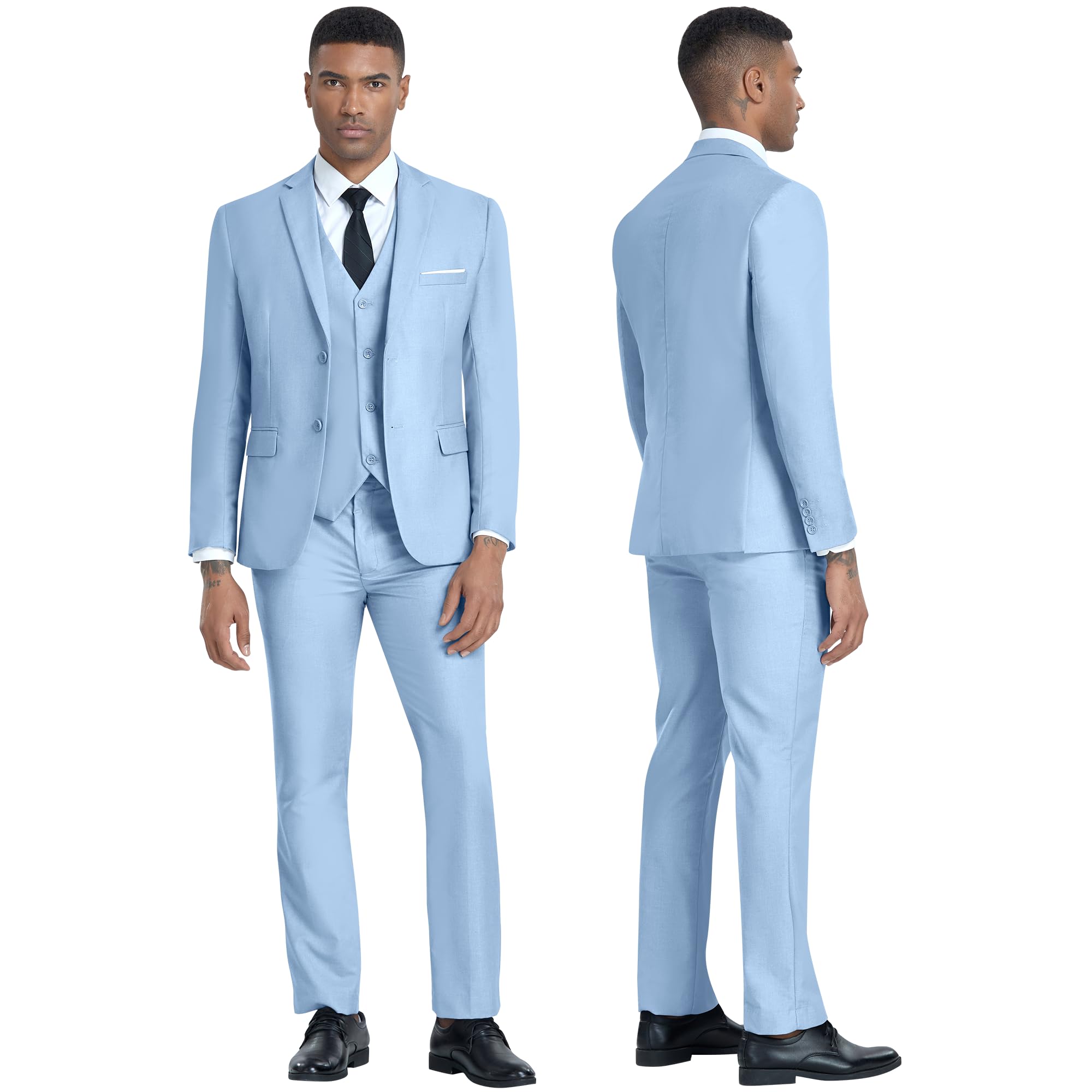 Costume Homme 3 Pièces Bleu Ciel H