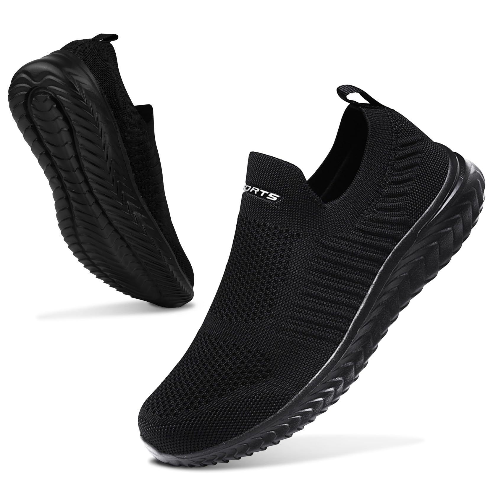 Baskets Femme Slip-On Respirantes Tout noir H