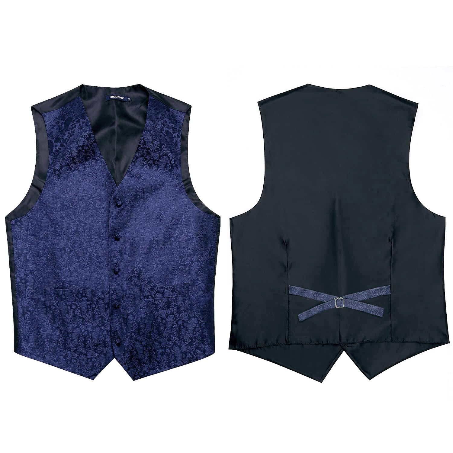 Gilet Homme plus Cravate & Pochette Bleu Marine-2 F