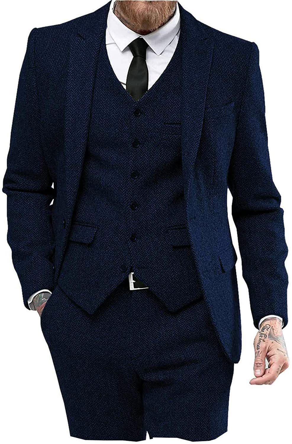 Costume Homme 3 Pièces Bleu Marine J