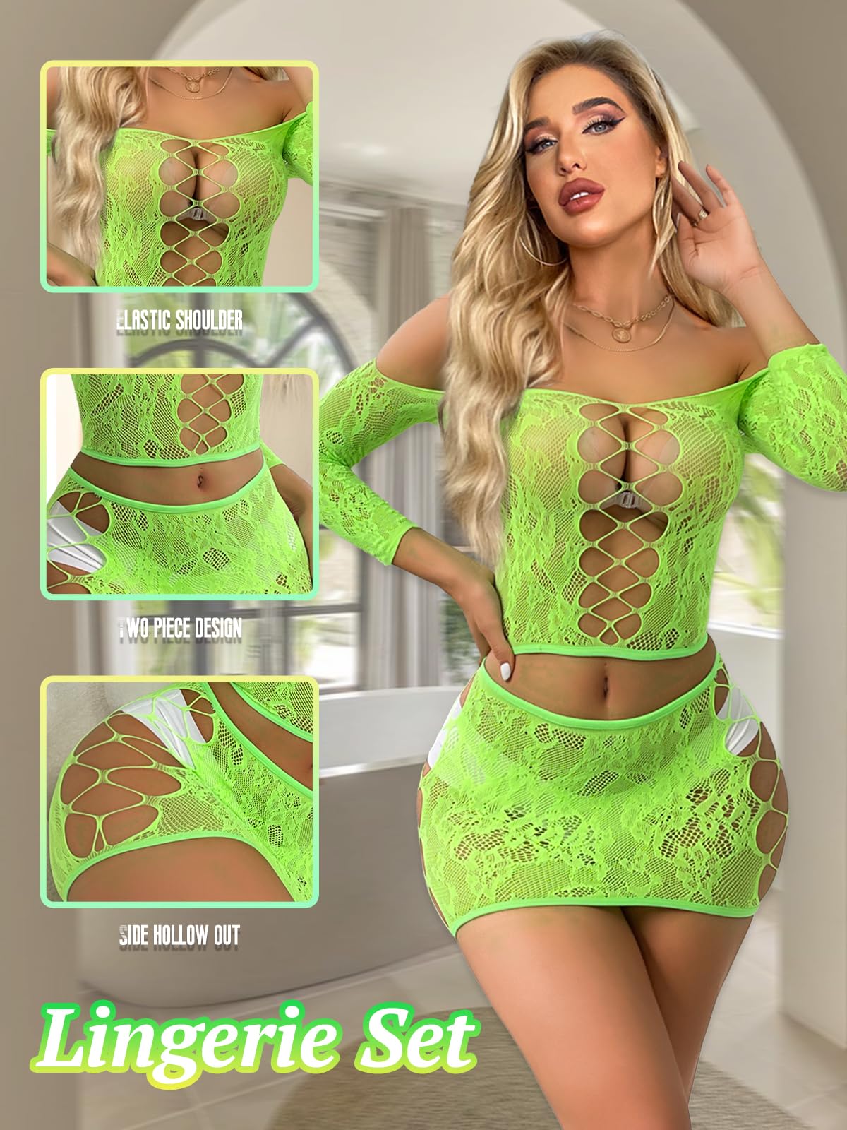 Ensemble de Lingerie Femme Vert A