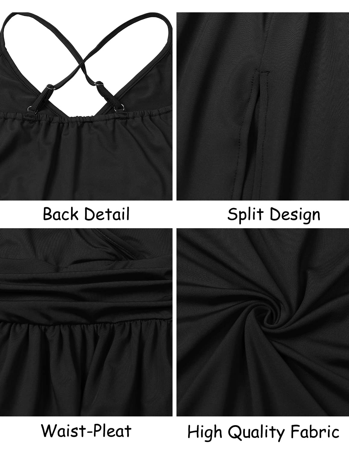 Robe d’Été Col V A-Noir J