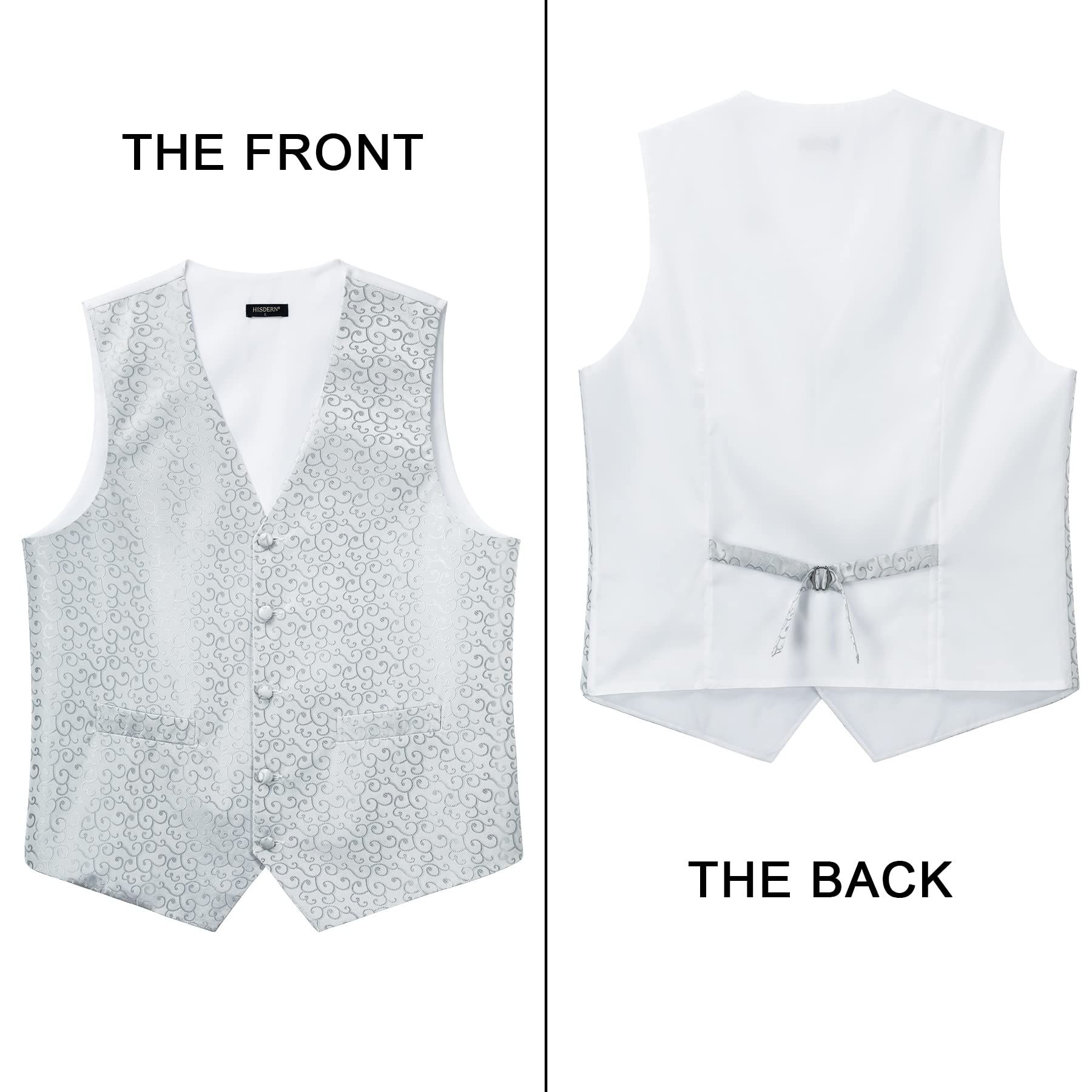 Gilet Homme plus Cravate & Pochette Blanc-N F