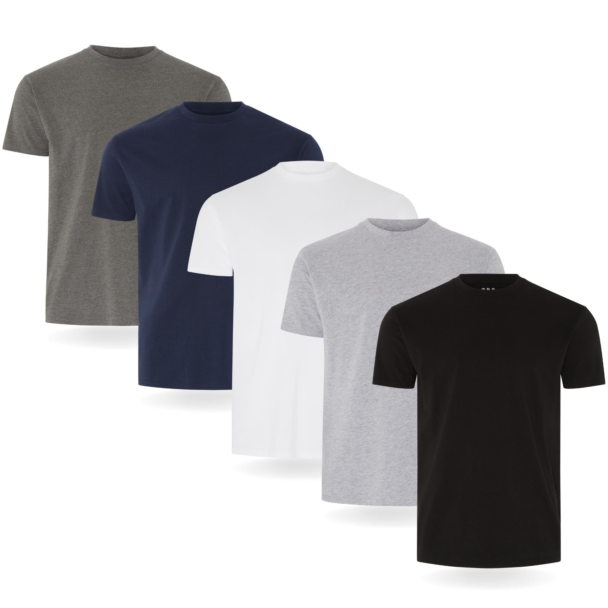 Lot de T-Shirts Homme FM London 5 unités Noir Gris Blanc Marine Anthracite G