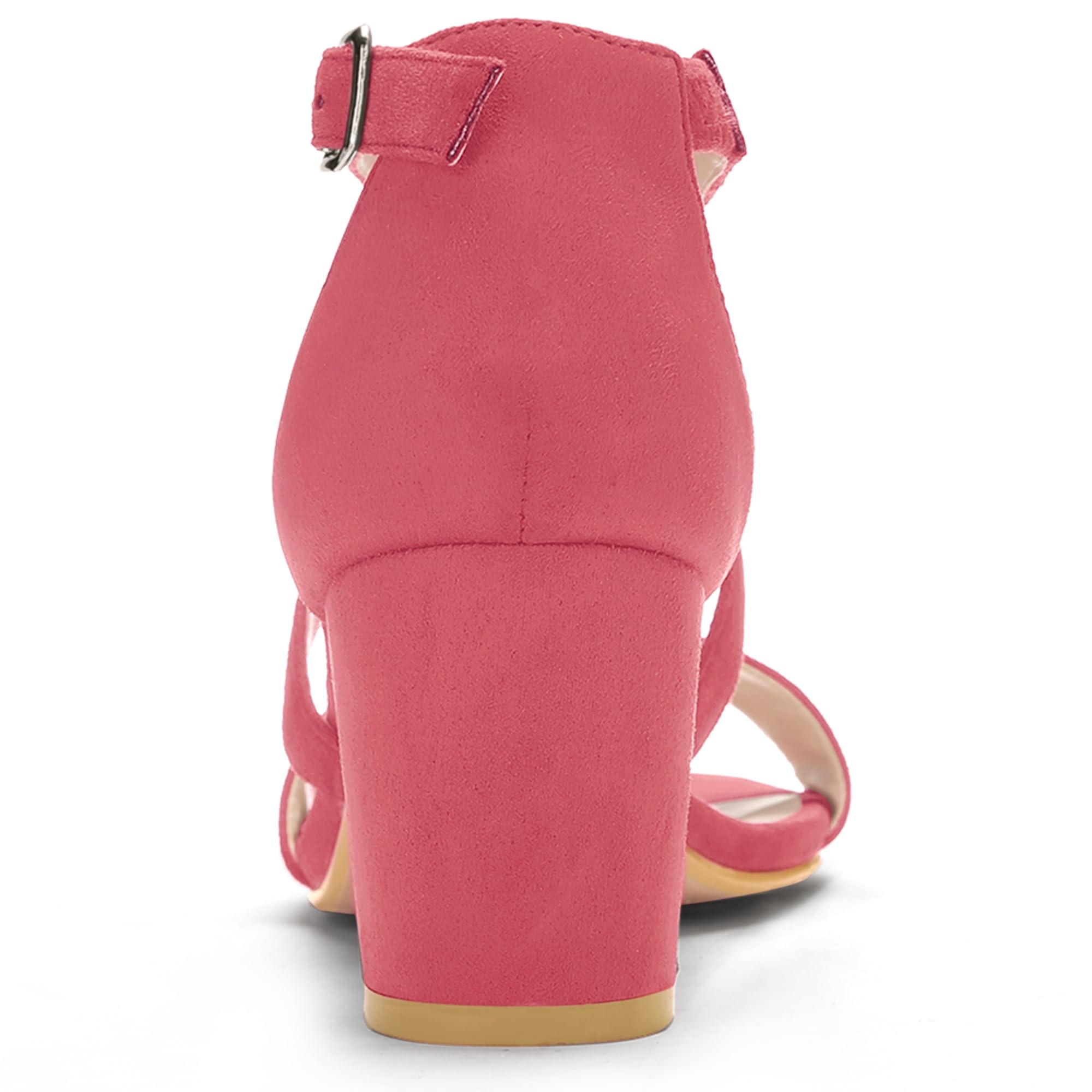 Sandales à Talon Carré Rouge Pastèque C