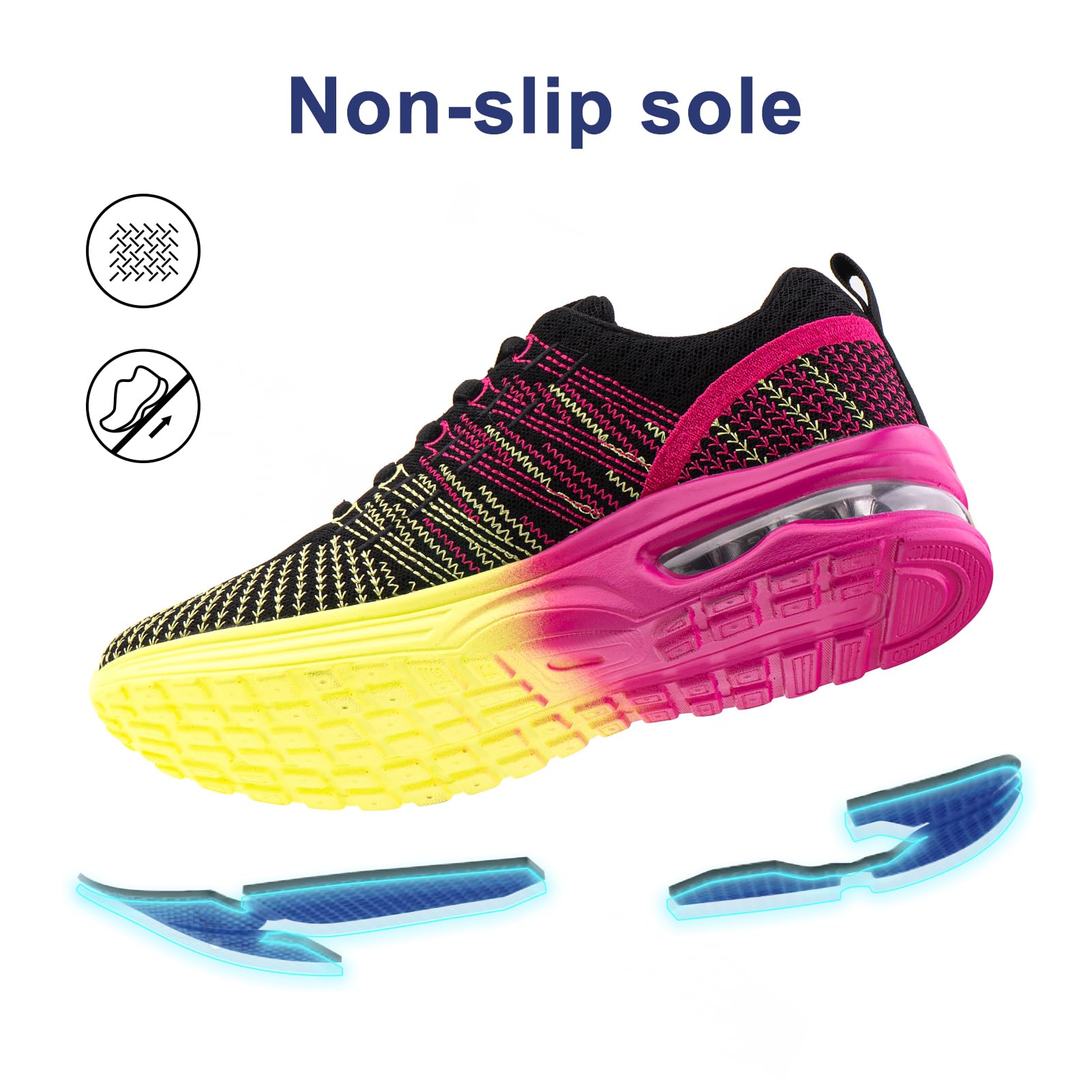 Baskets Running Femme Violet Jaune G